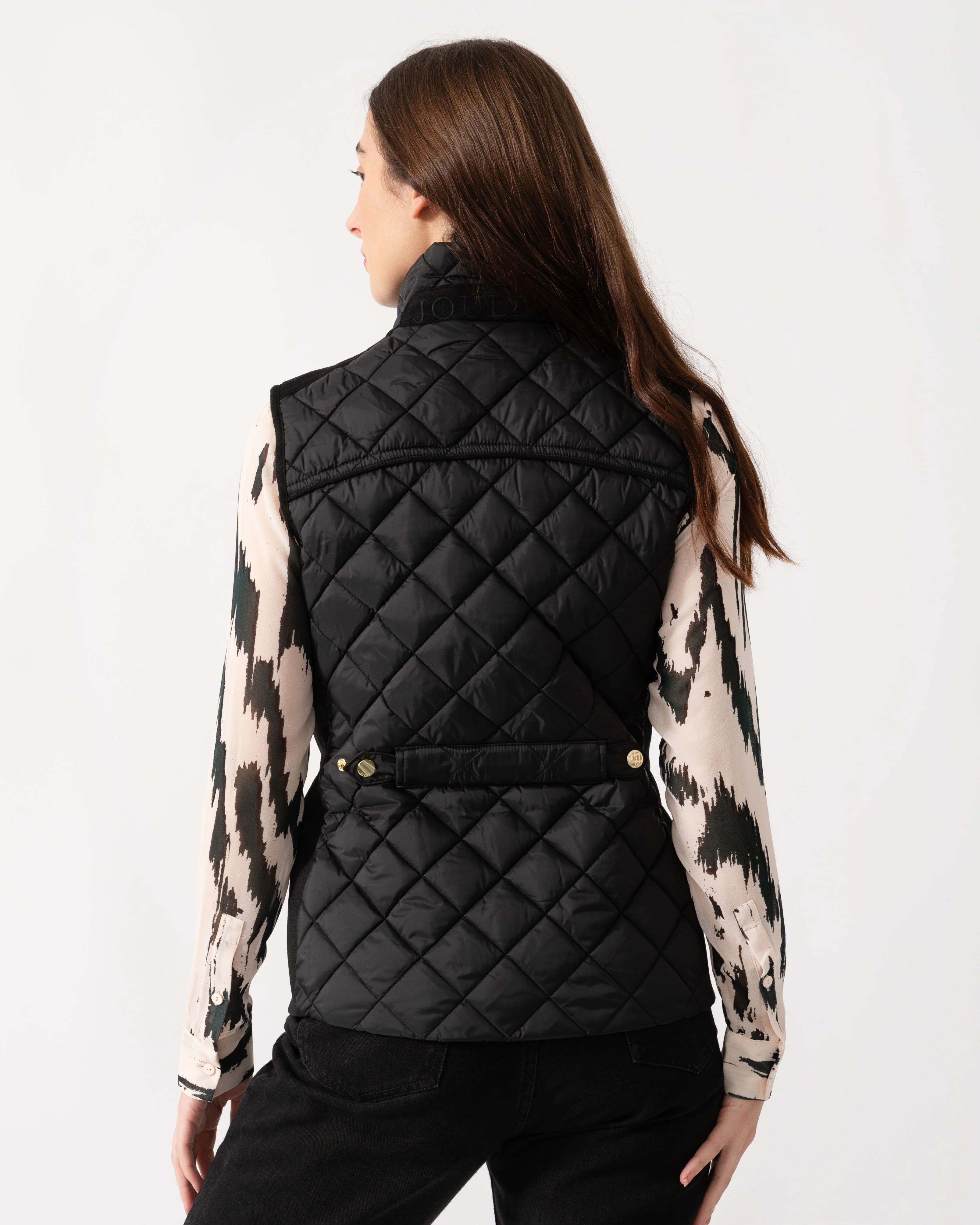 Joules Braemar Luxe Womens Quilted Gilet - Black - Image 4