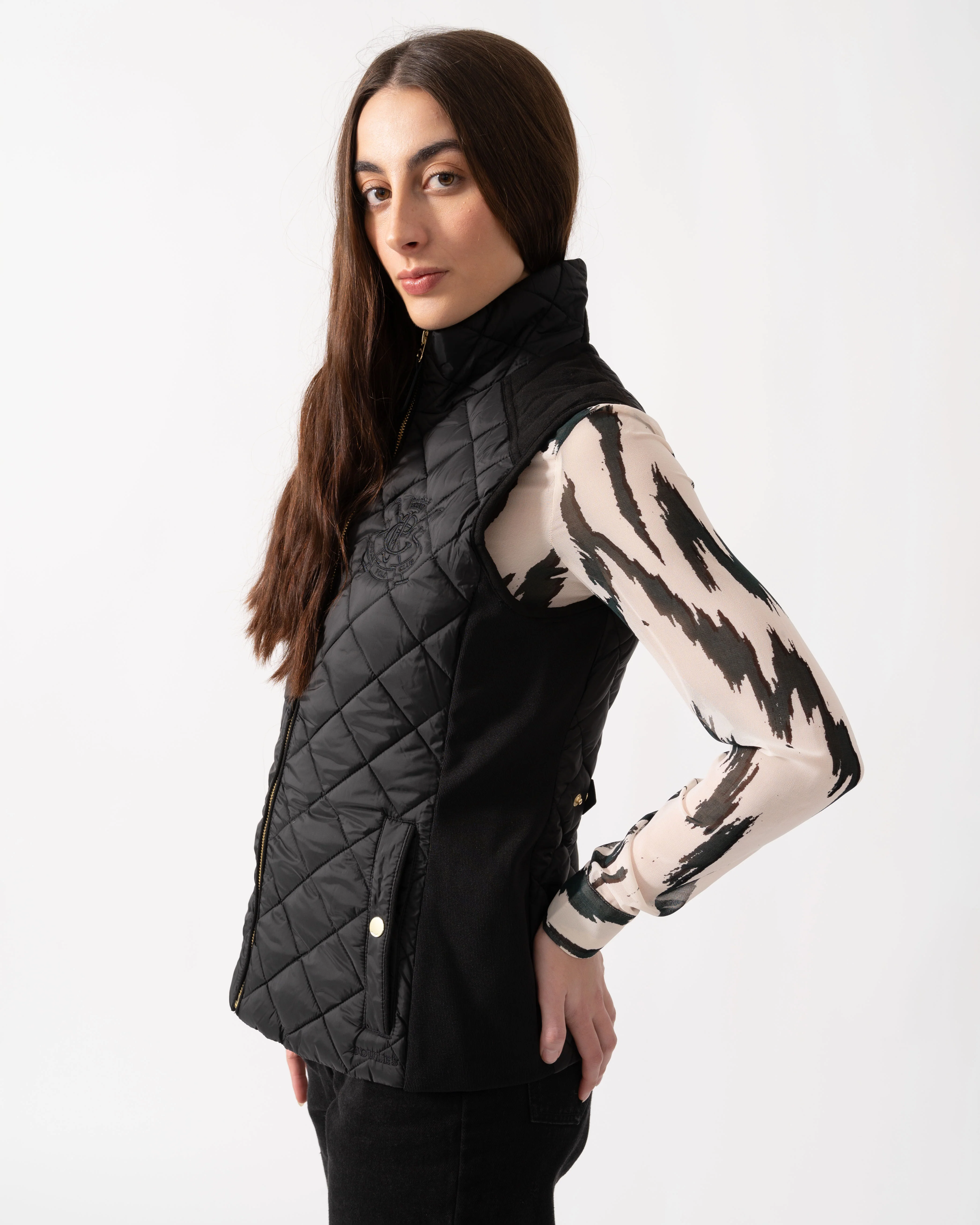 Joules Braemar Luxe Womens Quilted Gilet - Black - Image 6