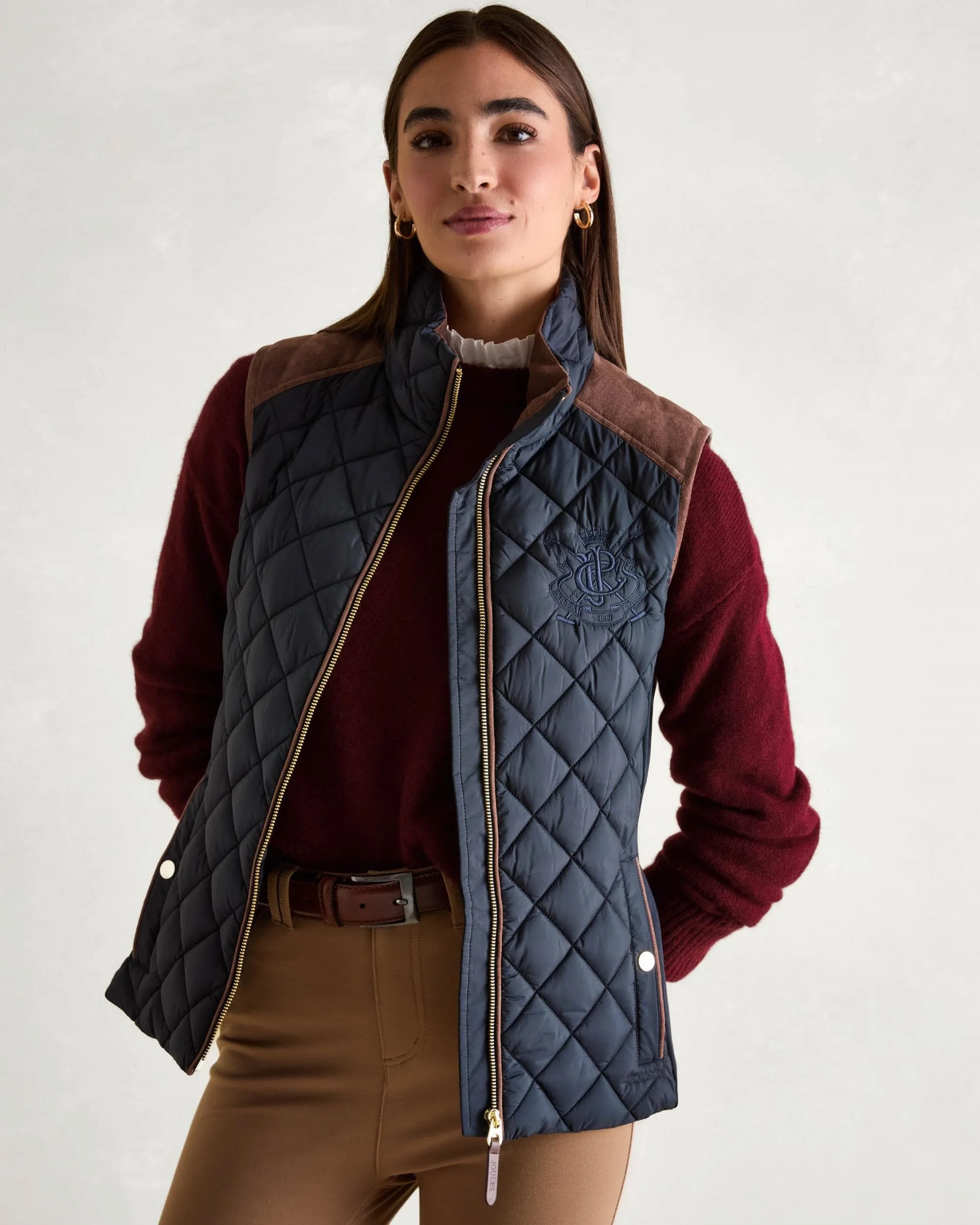 Joules Braemar Luxe Womens Quilted Gilet - Navy - Image 2