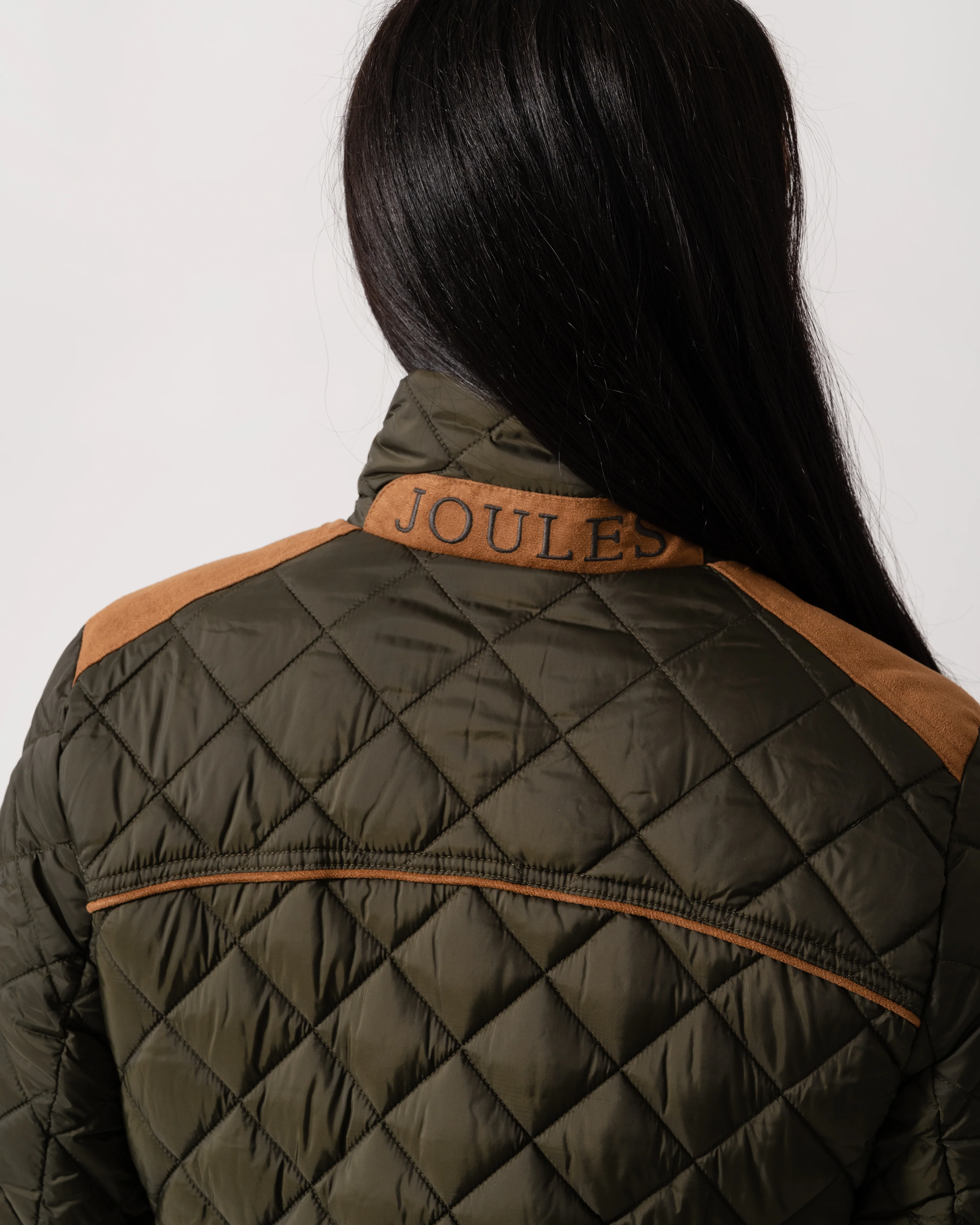 Joules Braemar Luxe Womens Quilted Jacket - Khaki Green - Image 5