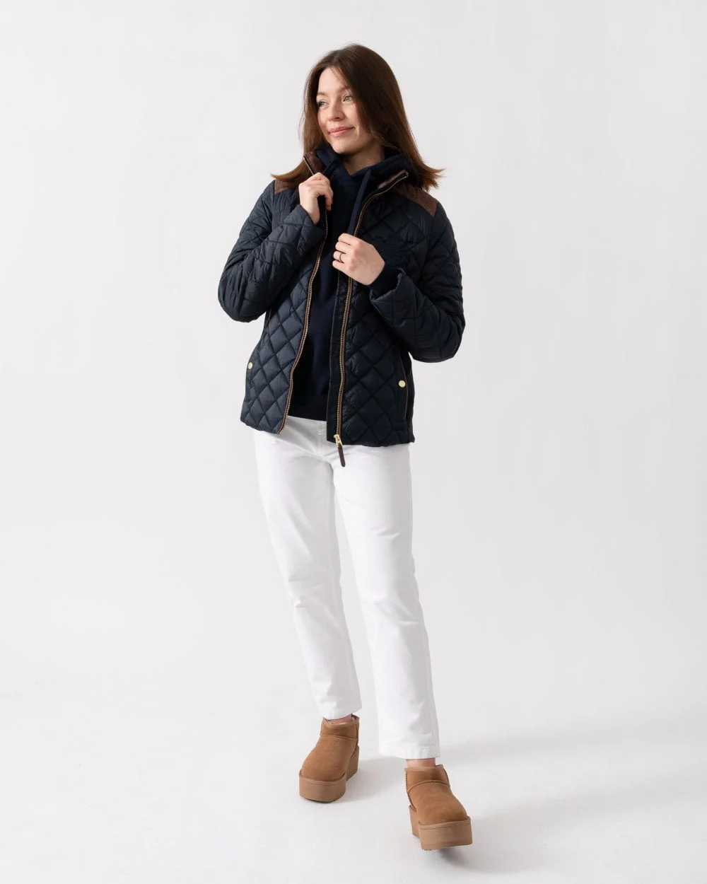 Joules Braemar Luxe Womens Quilted Jacket - Navy - Image 3