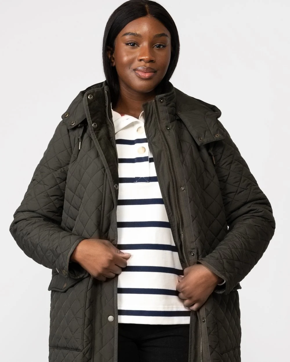 Joules Chatham Womens Hooded Diamond Quilt Coat 223331 - Image 2