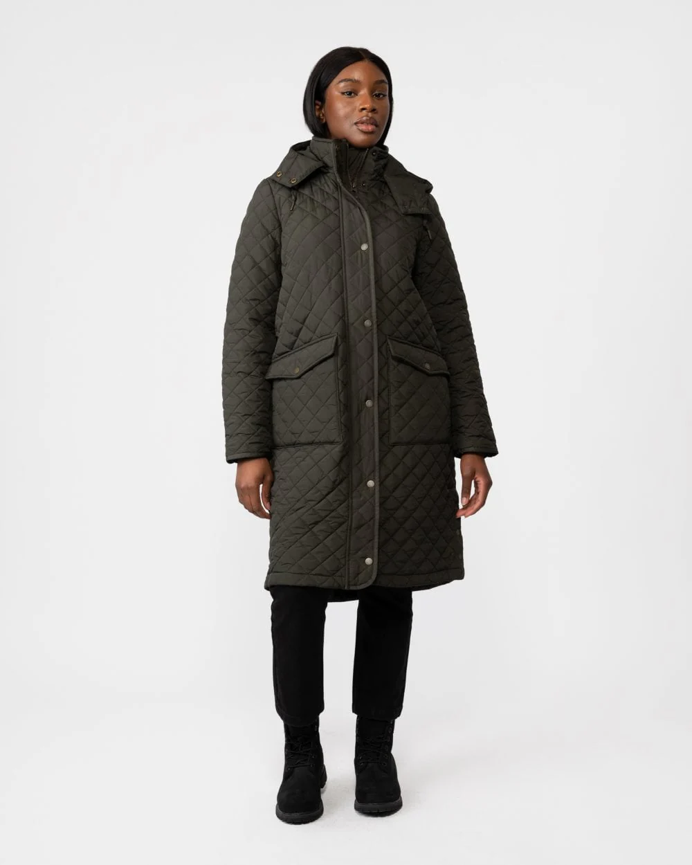 Joules Chatham Womens Hooded Diamond Quilt Coat 223331 - Image 3