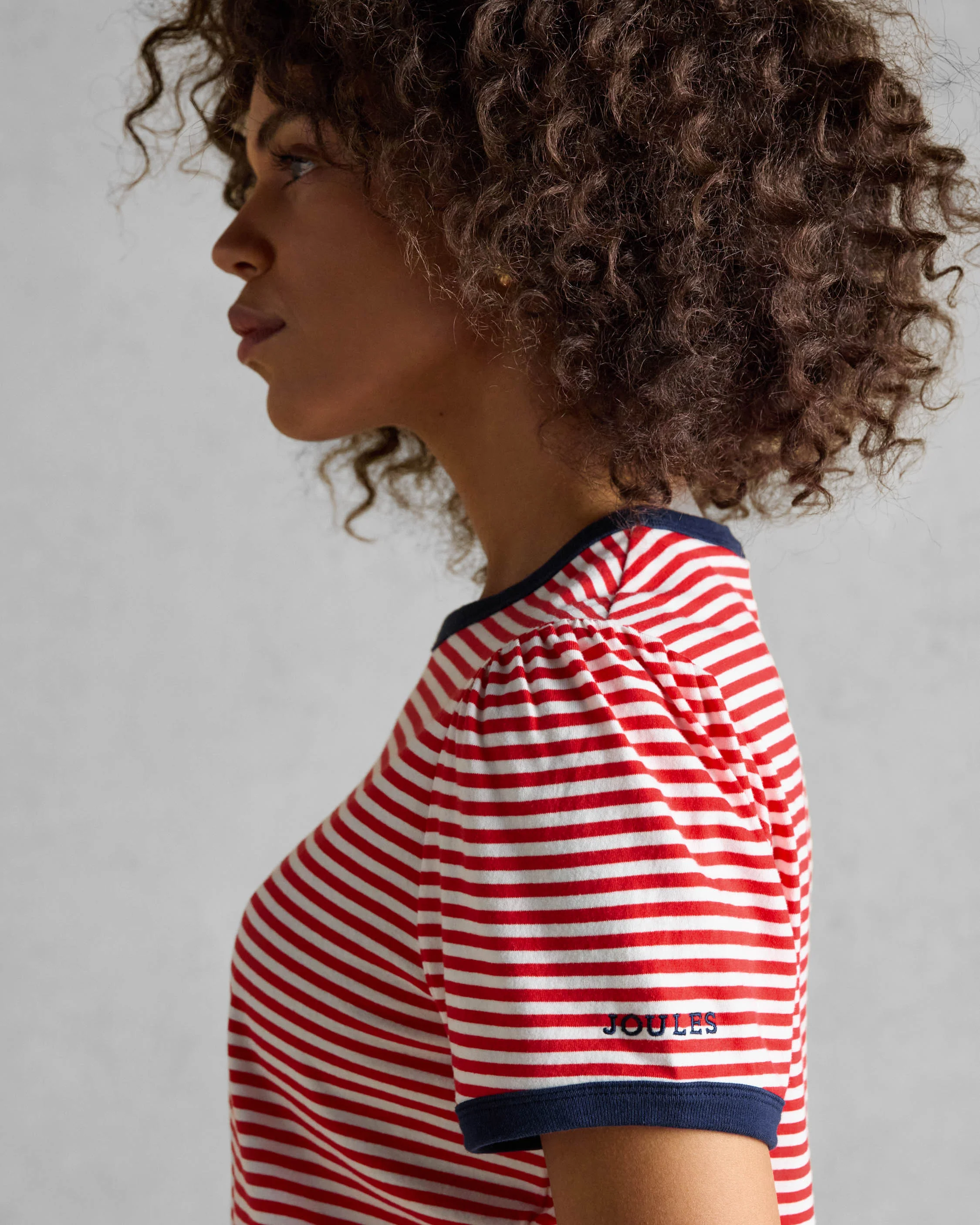 Joules Erin Womens Striped T-Shirt - Red Stripe - Image 3