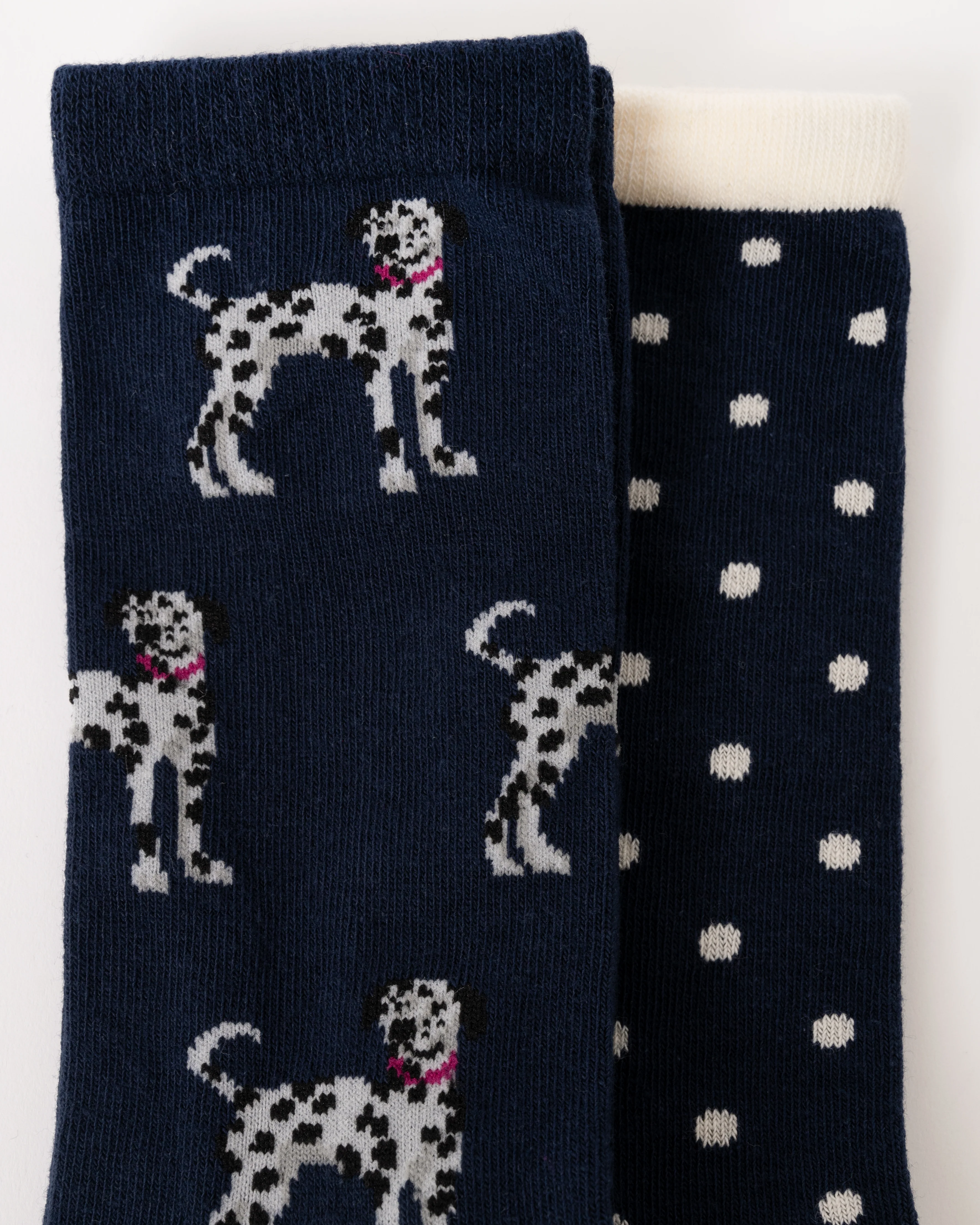 Joules Everyday 2 Pack Womens Socks - Navy/Oatmeal - Image 2