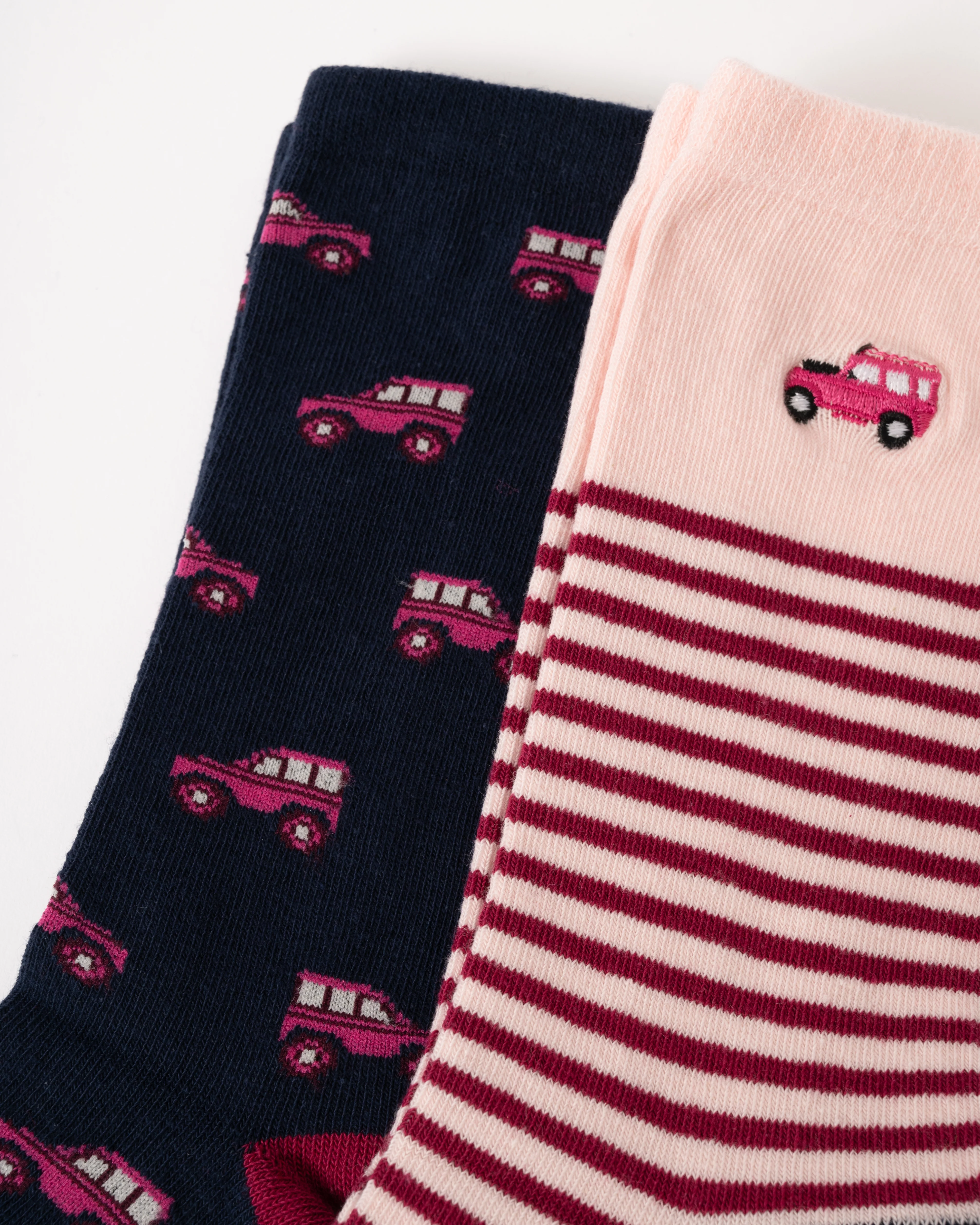 Joules Everyday 2 Pack Womens Socks - Navy/Pink - Image 2