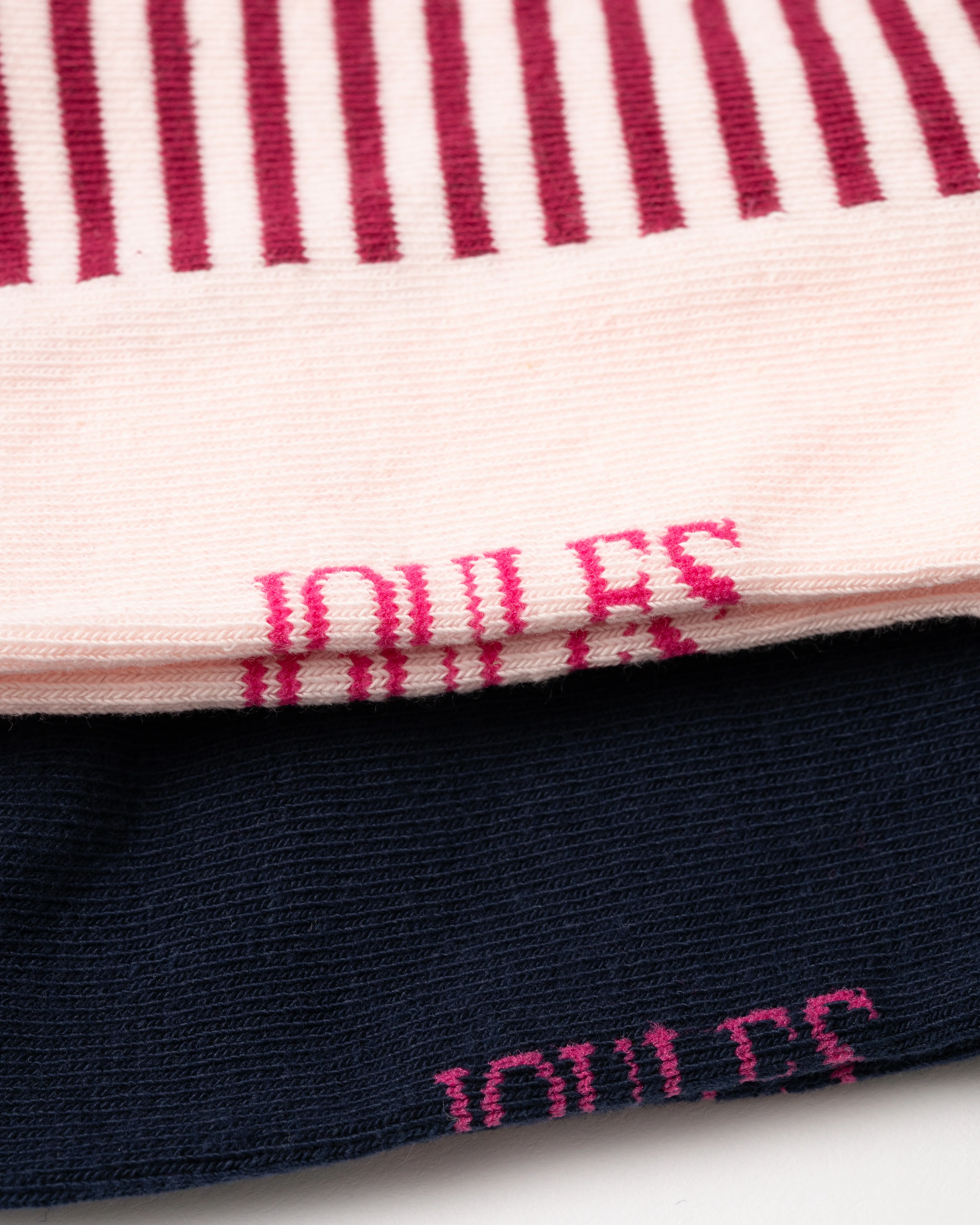 Joules Everyday 2 Pack Womens Socks - Navy/Pink - Image 3