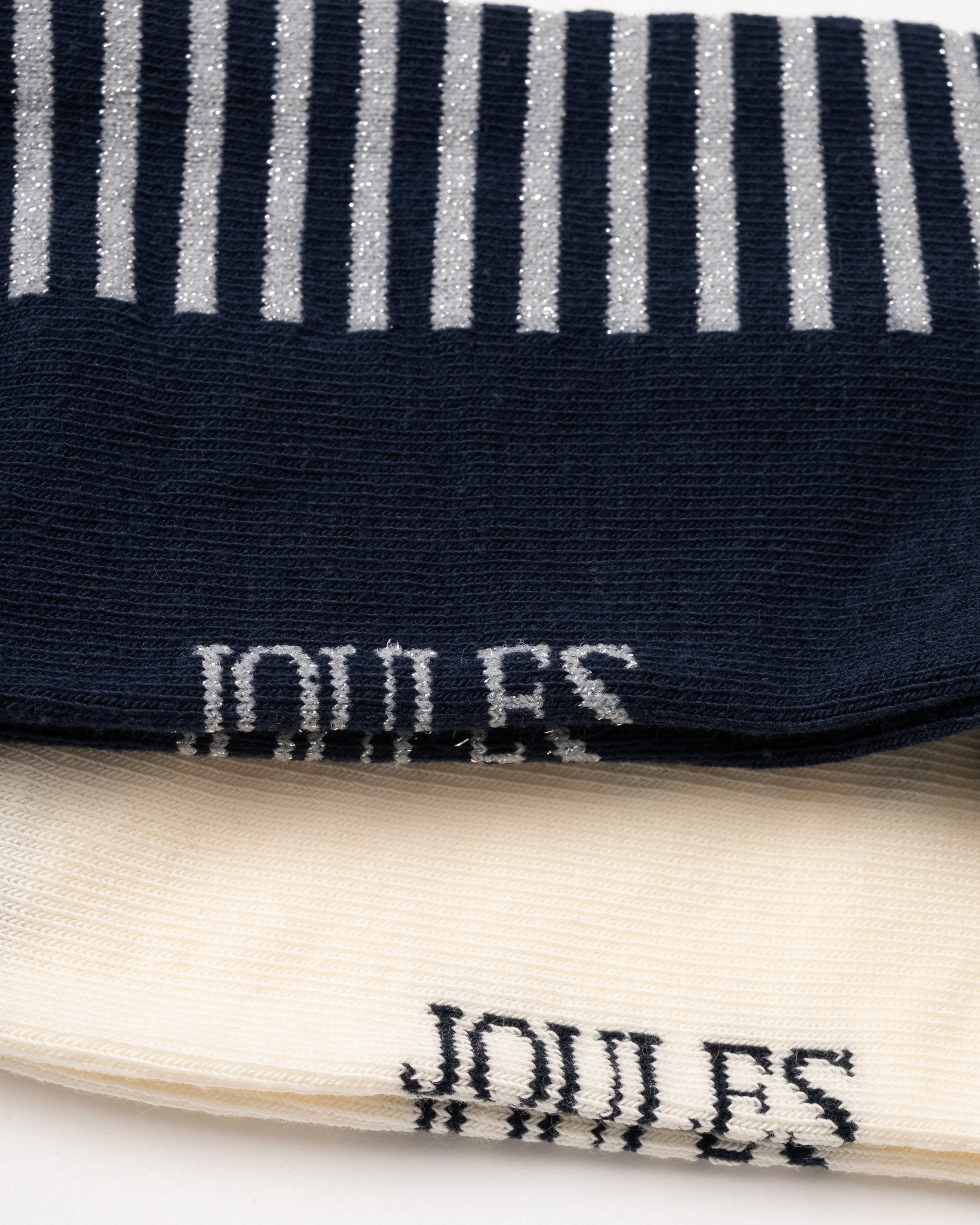 Joules Everyday 2 Pack Womens Socks - Navy/White - Image 2
