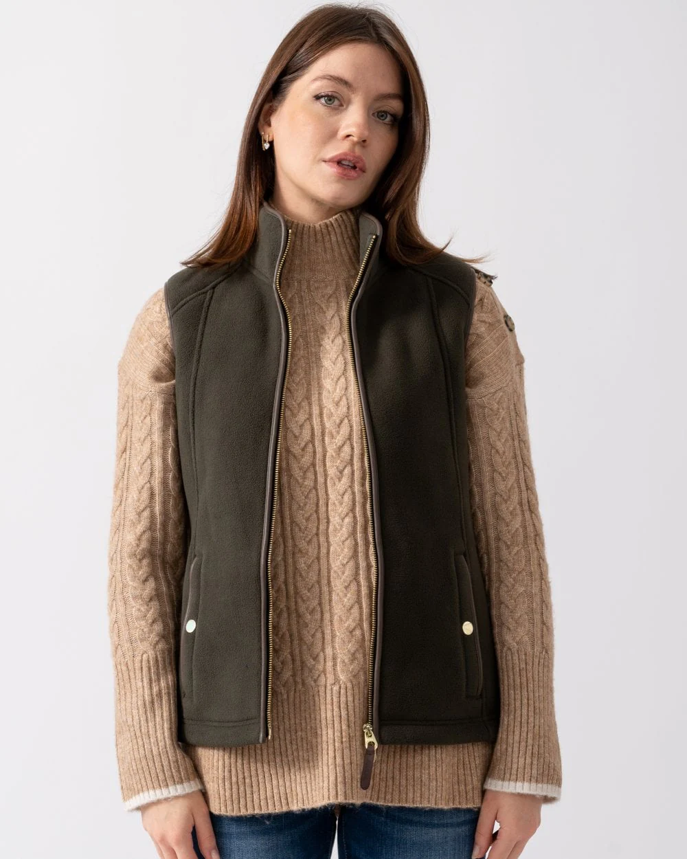 Joules Womens Heritage Gilet - Khaki - Image 3