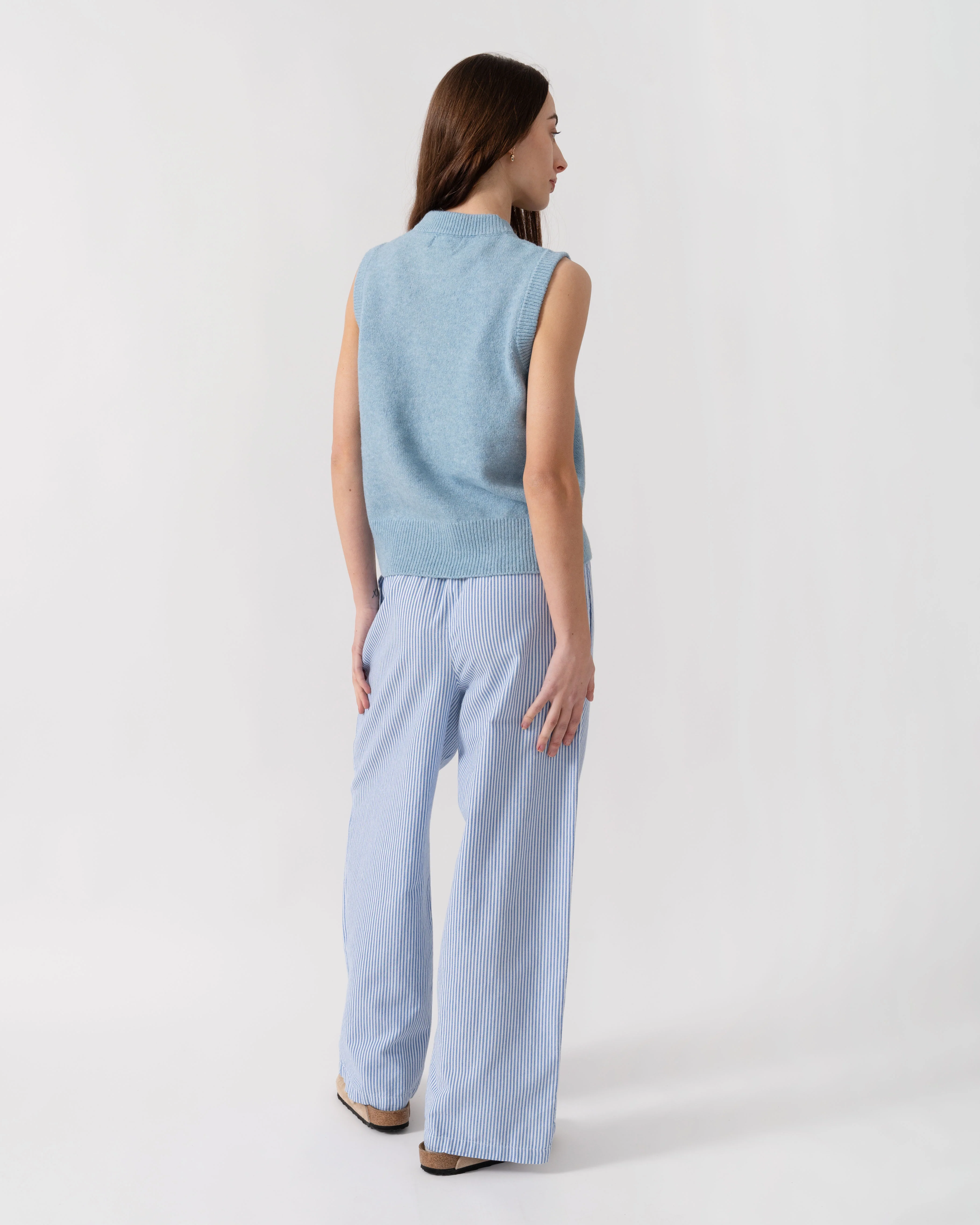 Joules Hallie Womens Trousers - Blue Stripe - Image 3