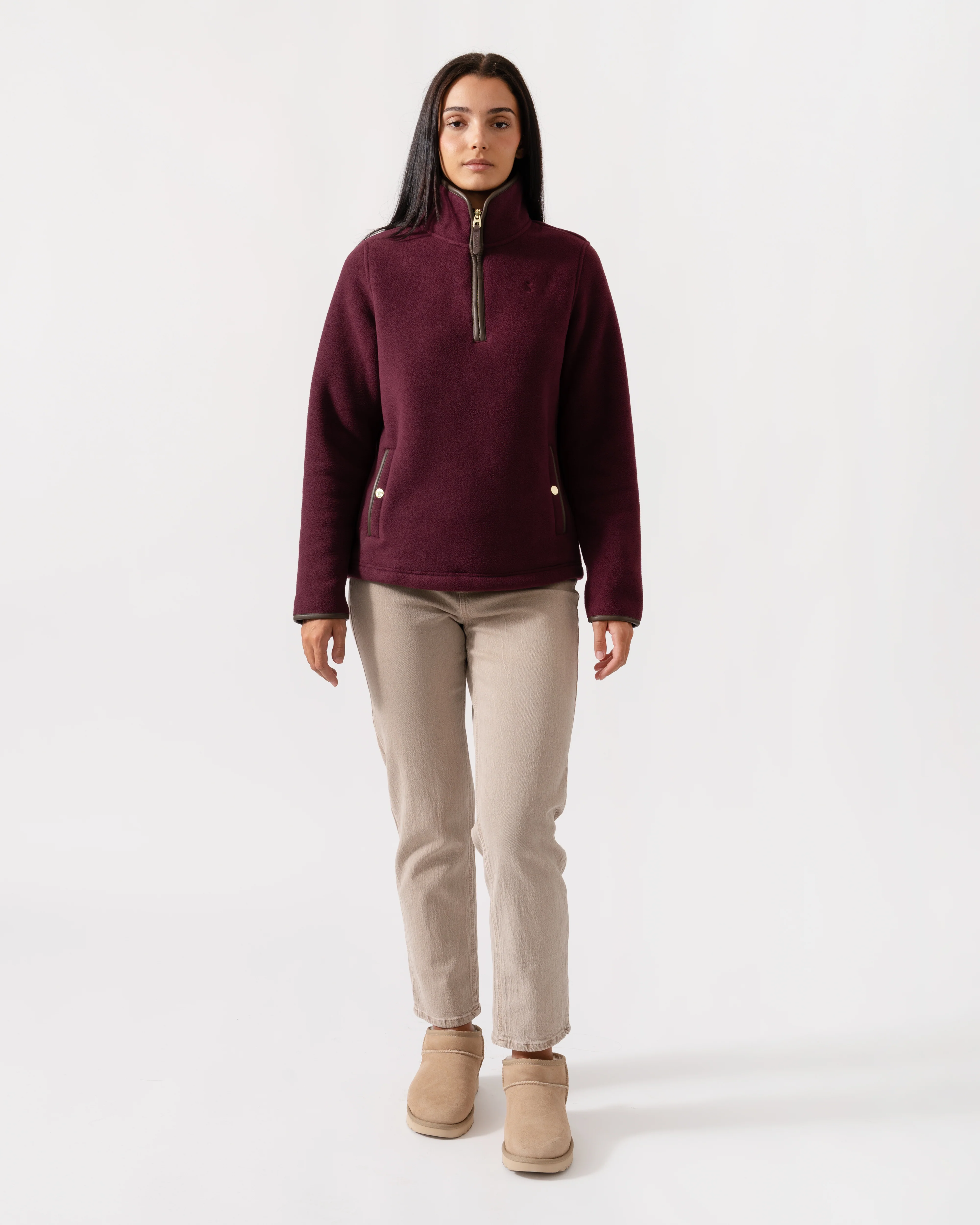 Joules Heritage 1/4 Zip Womens Fleece - Red - Image 2