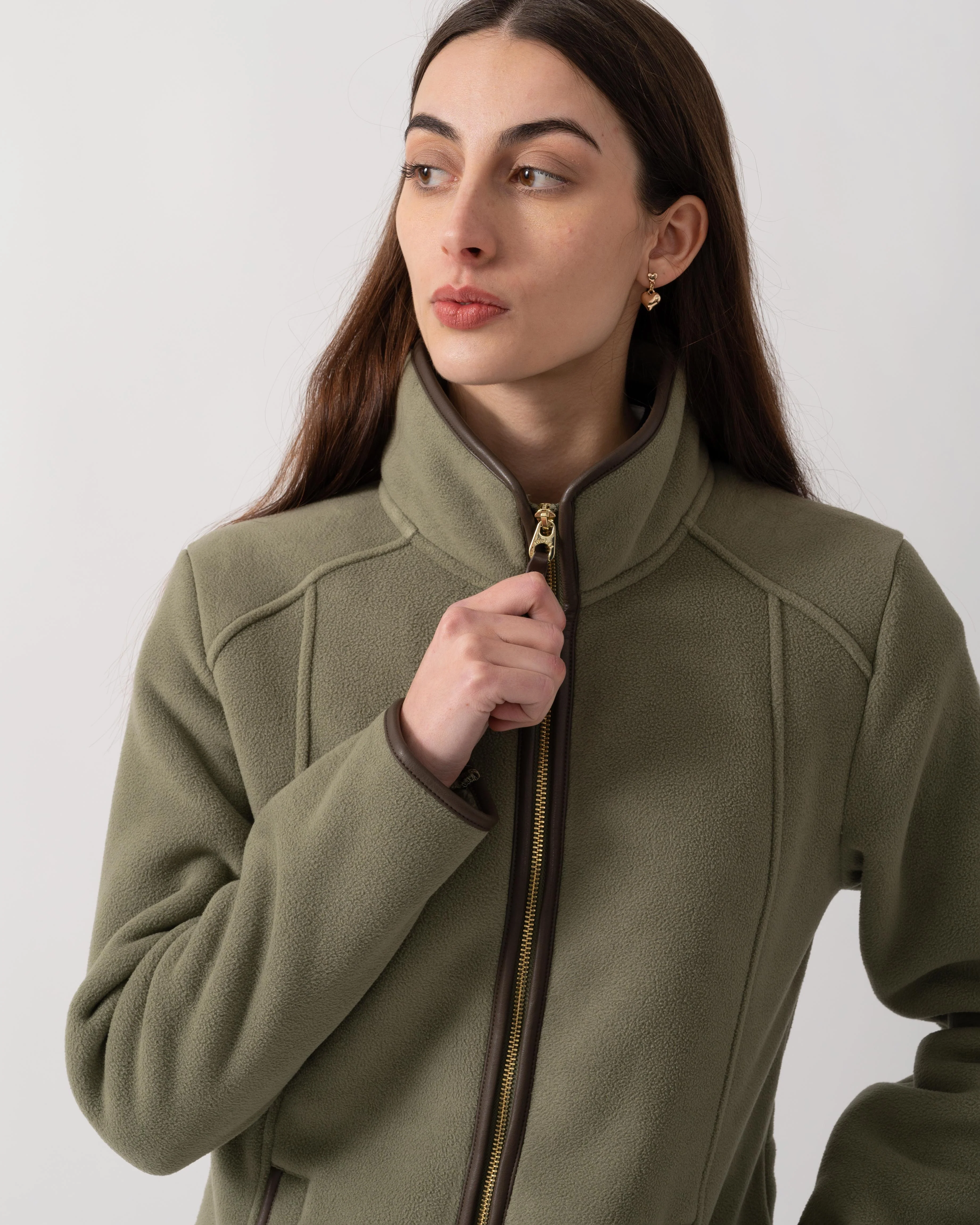 Joules Heritage Full Zip Womens Fleece - Light Green - Image 2
