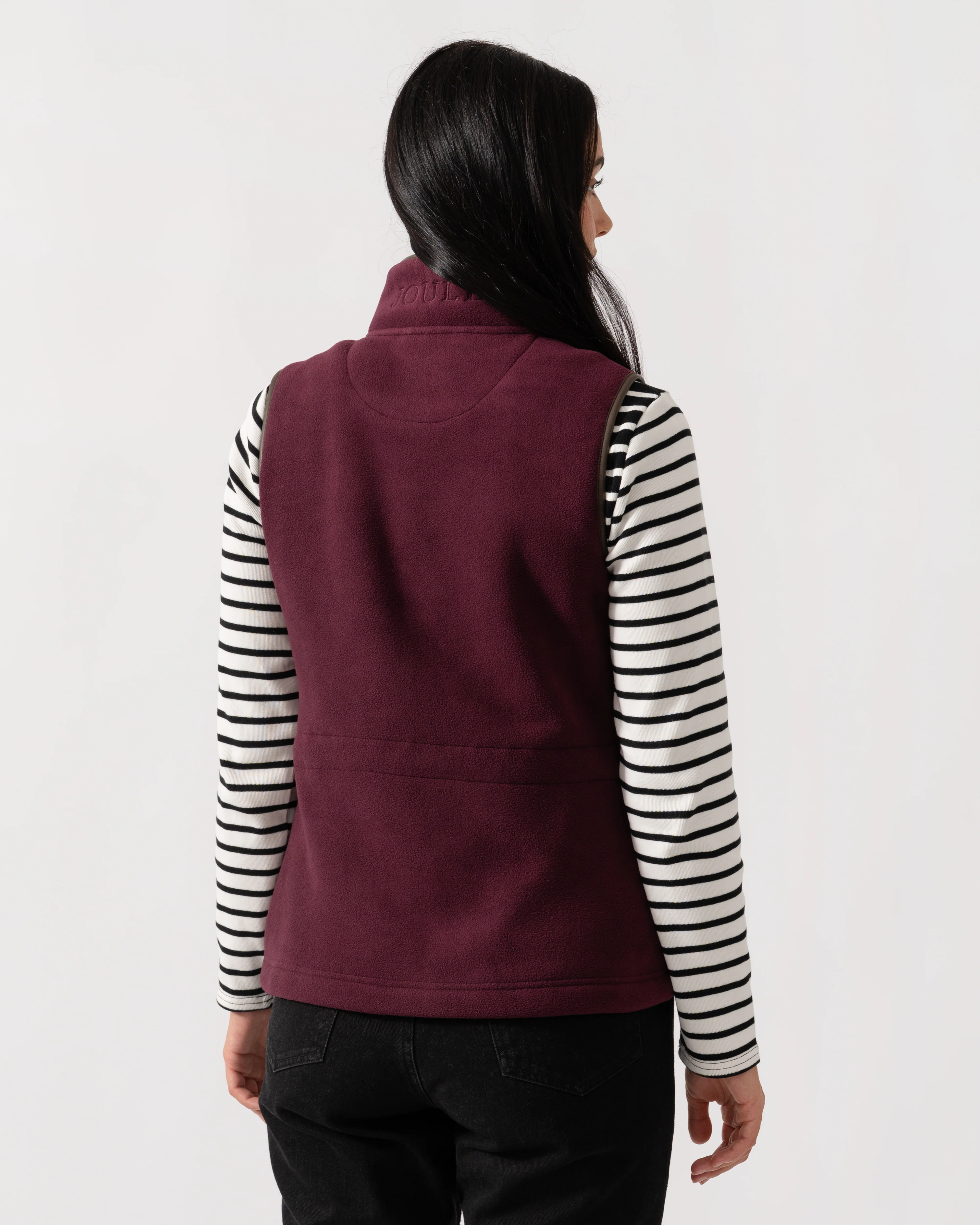 Joules Heritage Womens Fleece Gilet - Burgundy - Image 4