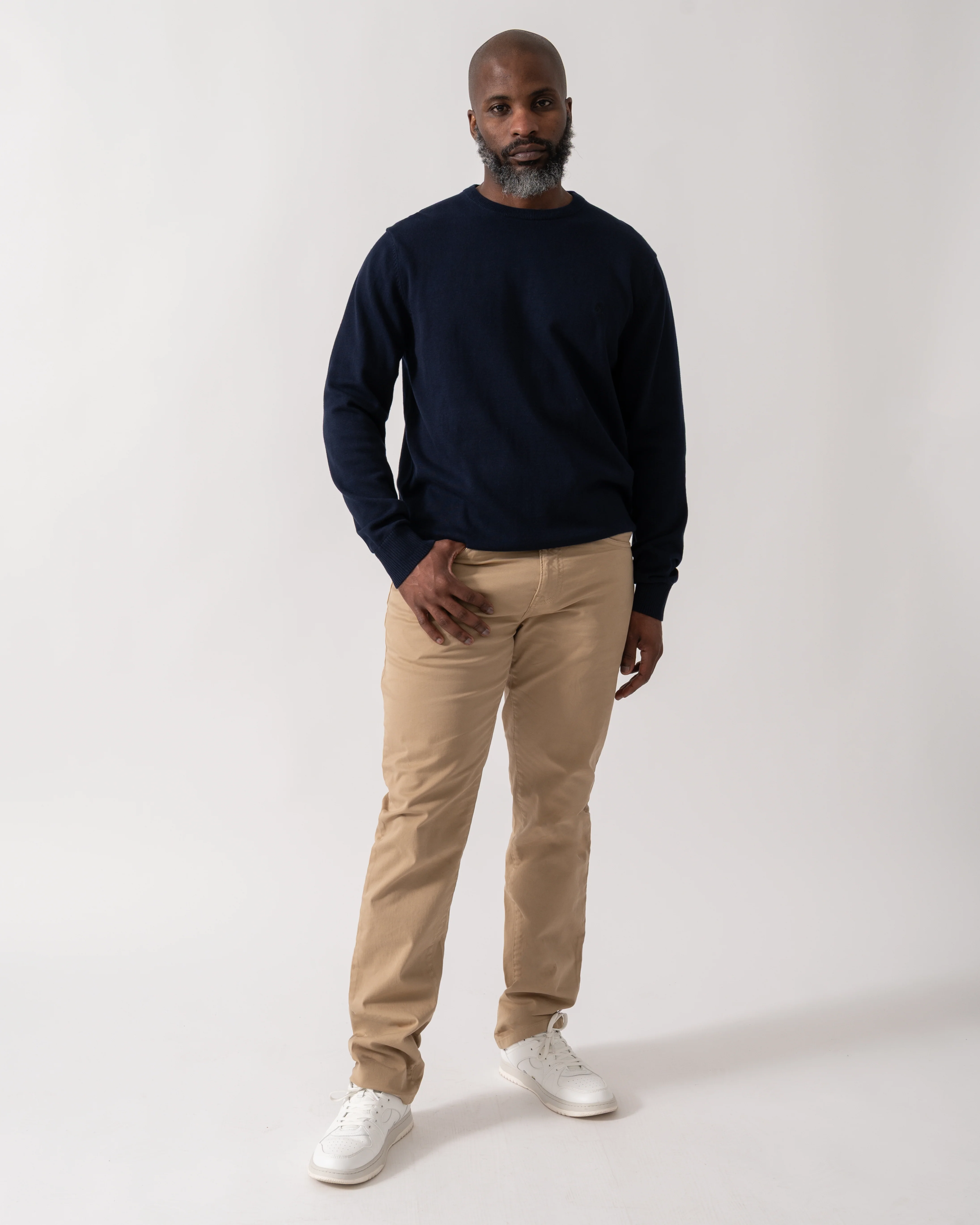 Joules Hillside Mens Crew Neck Jumper - Navy Blue - Image 2