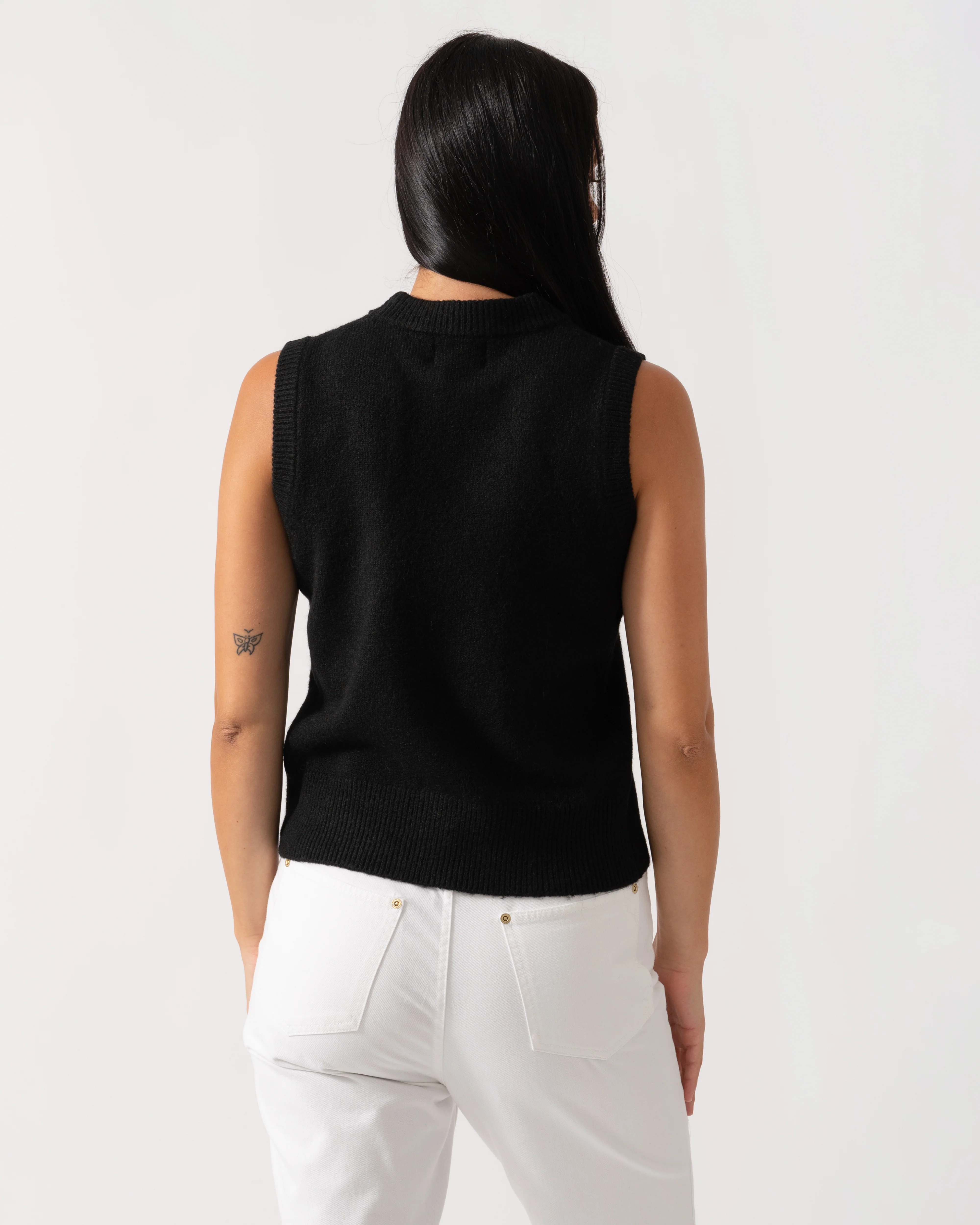 Joules Holly Womens Crew Neck Knit Tank Top - Black - Image 3
