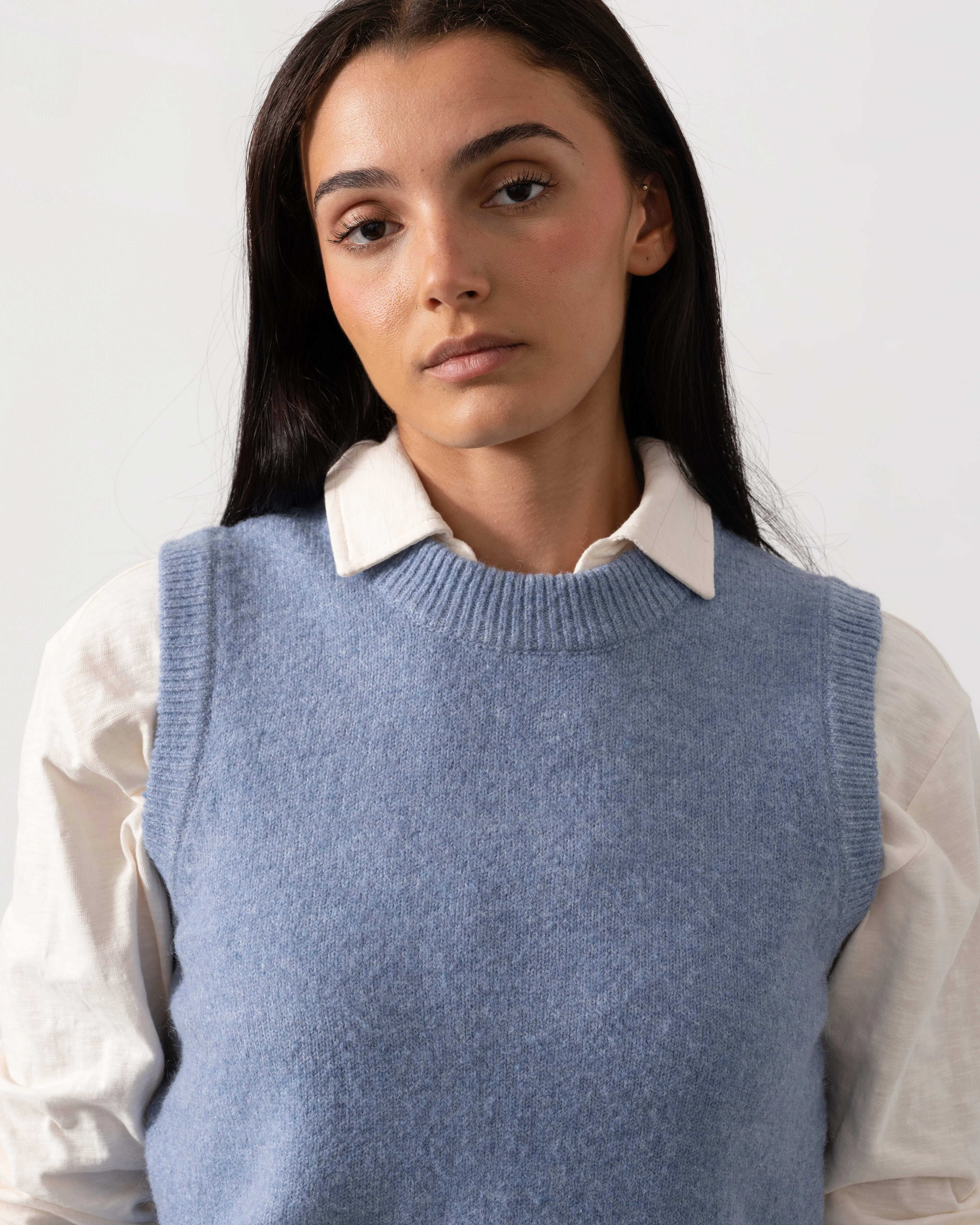 Joules Holly Womens Crew Neck Knit Tank Top - Blue - Image 3