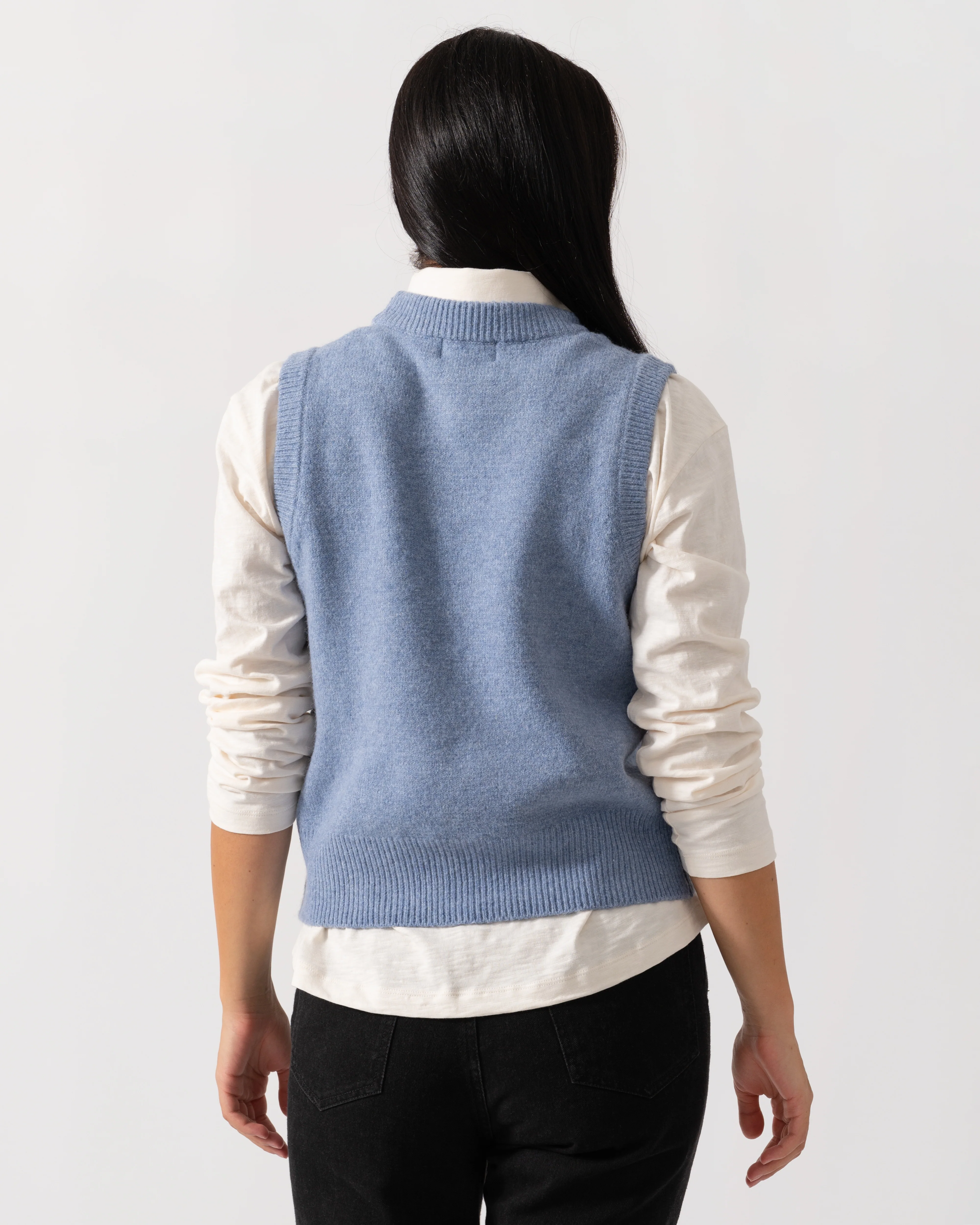 Joules Holly Womens Crew Neck Knit Tank Top - Blue - Image 4