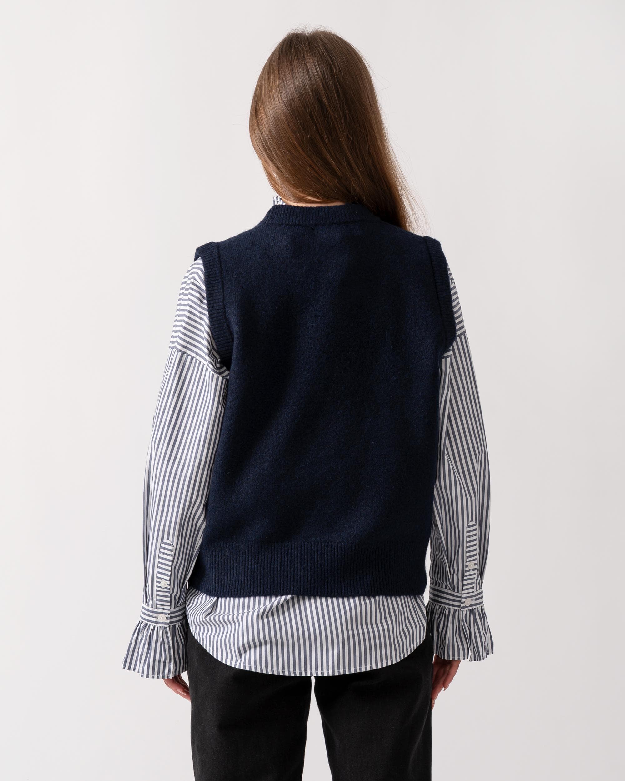 Joules Holly Womens Crew Neck Knit Tank Top - Navy - Image 3