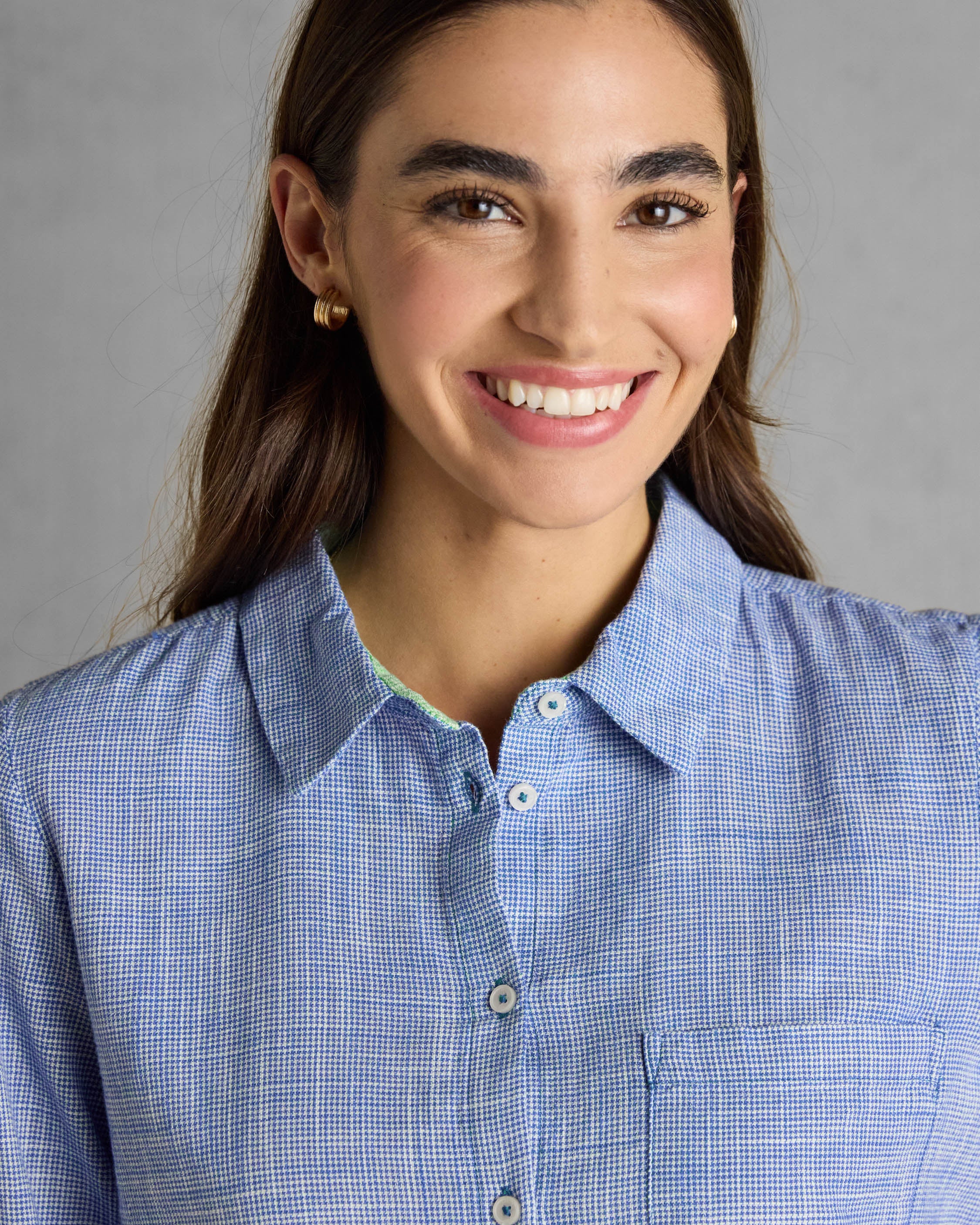 Joules Ida Womens Long Sleeve Shirt - Blue - Image 3