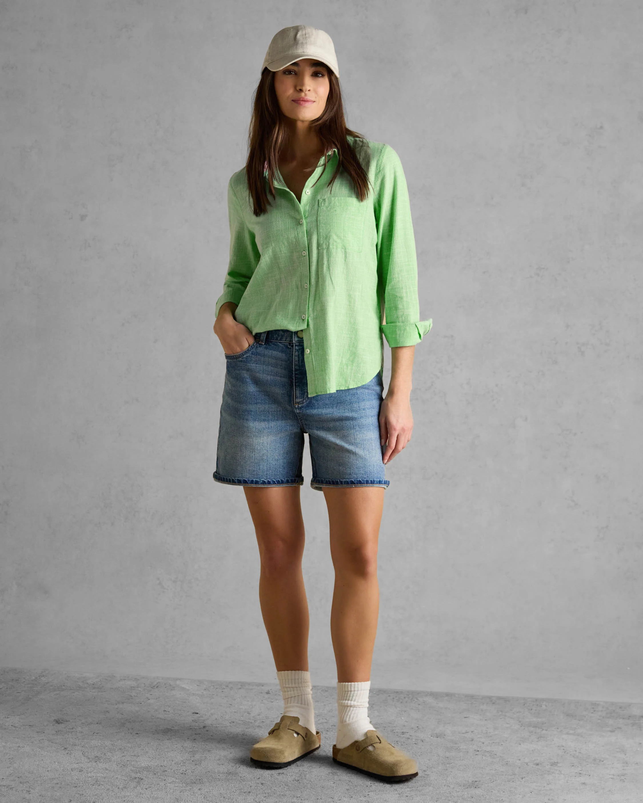 Joules Ida Womens Long Sleeve Shirt - Green - Image 2