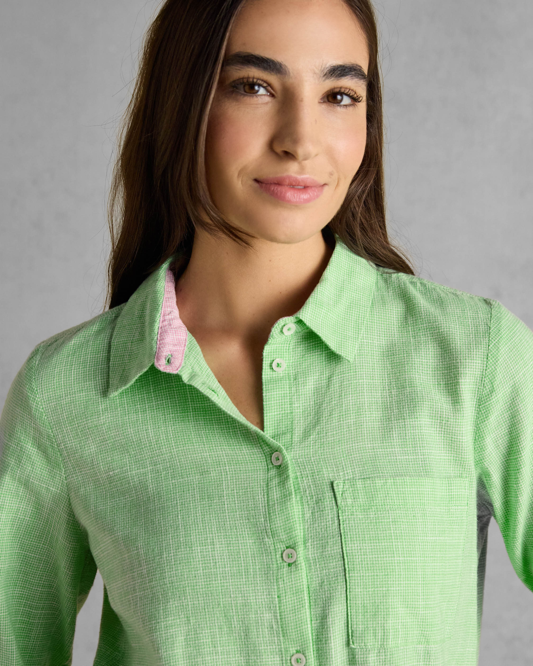 Joules Ida Womens Long Sleeve Shirt - Green - Image 3