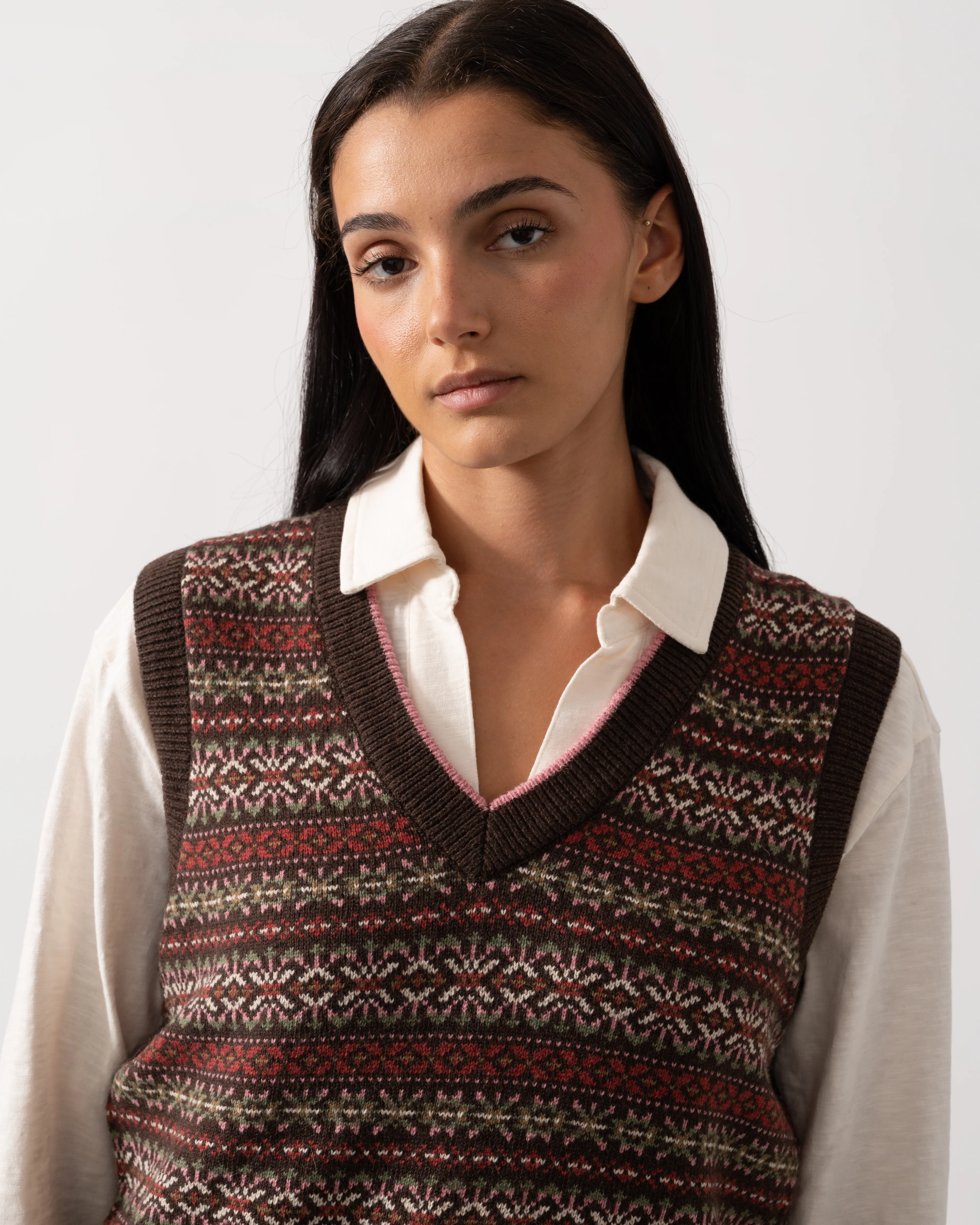 Joules Islay Womens V-Neck Knit Tank Top - Brown - Image 2