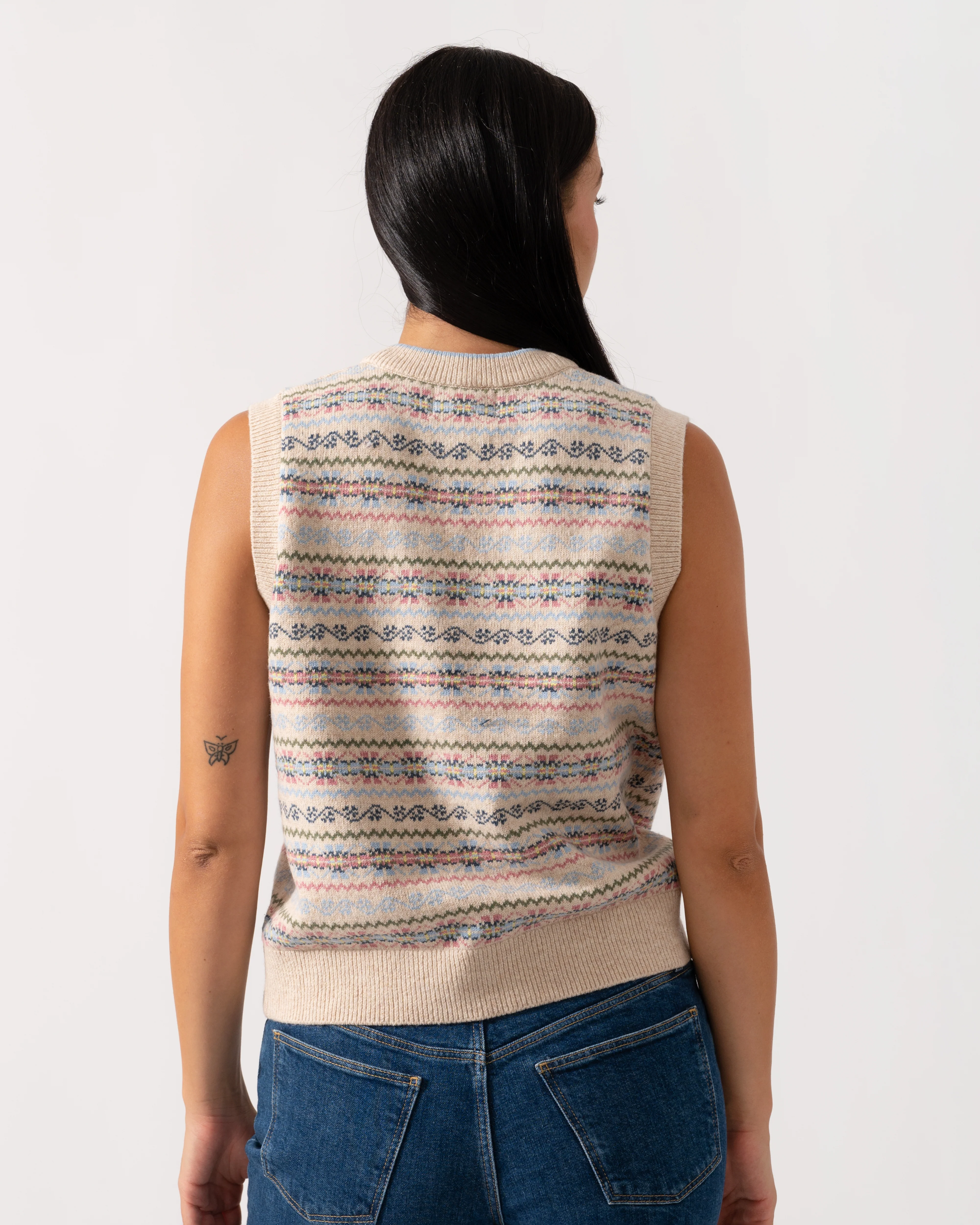 Joules Islay Womens V-Neck Knit Tank Top - Cream - Image 4