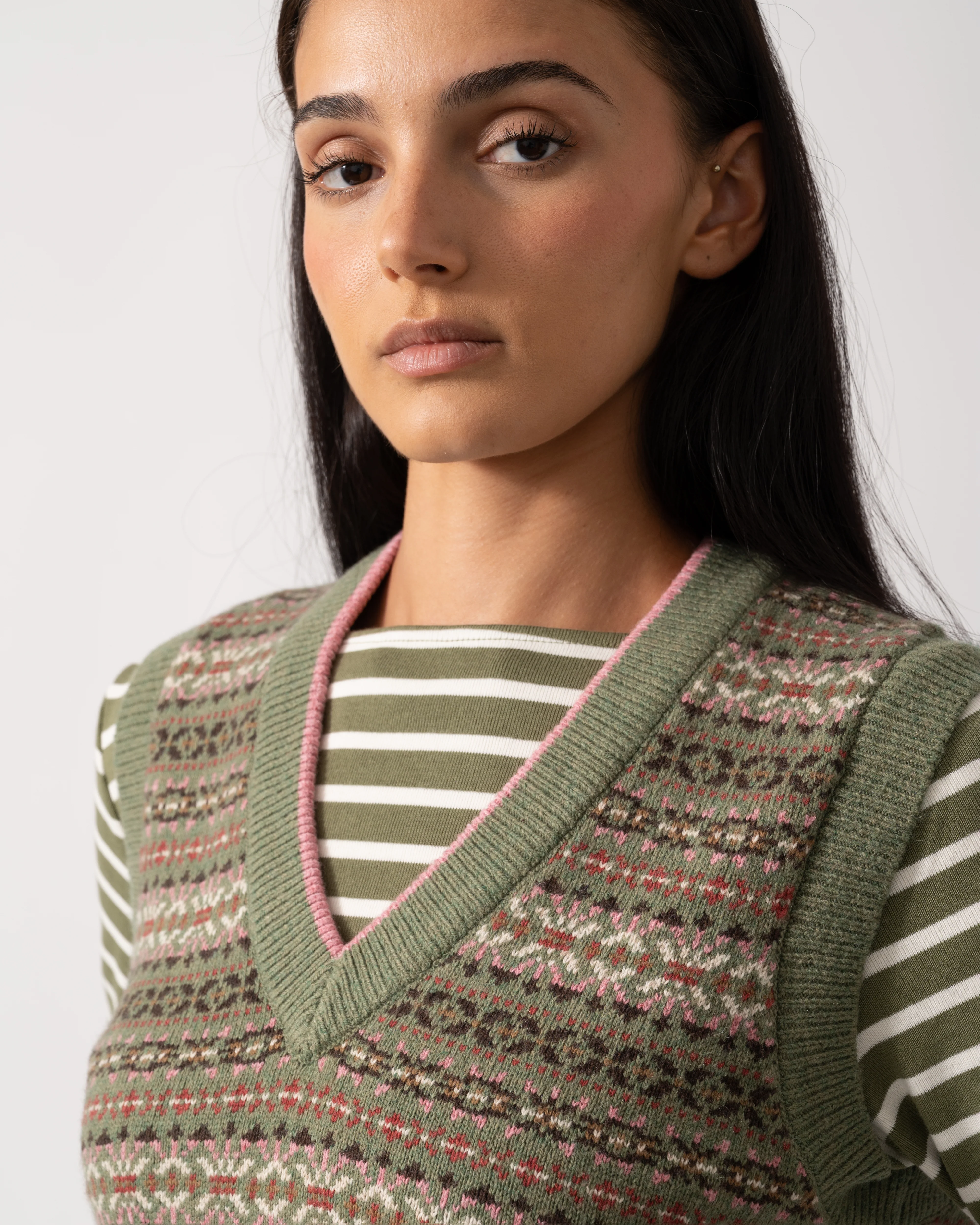 Joules Islay Womens V-Neck Knit Tank Top - Green - Image 2