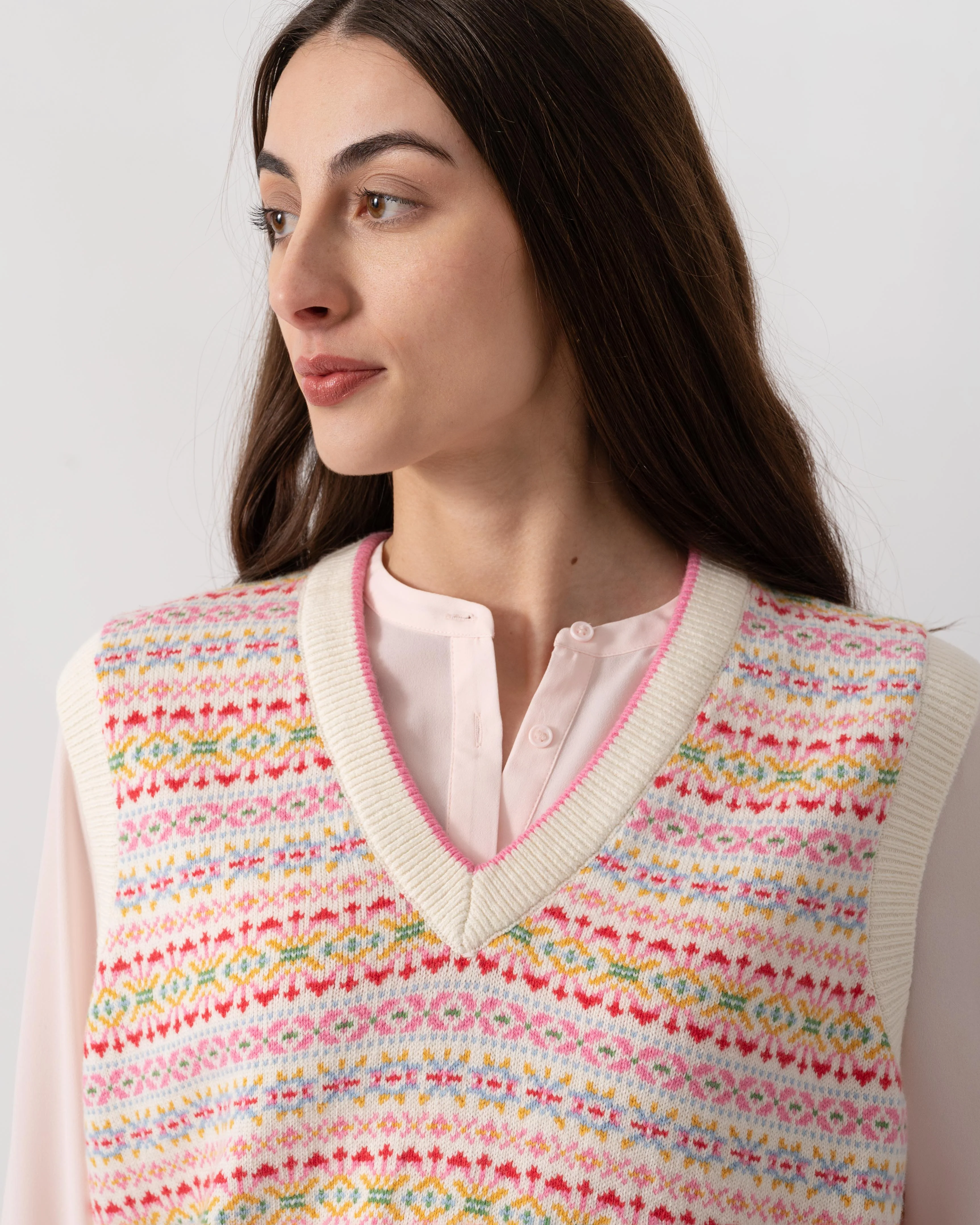 Joules Islay Womens V-Neck Knit Tank Top - Multi - Image 3