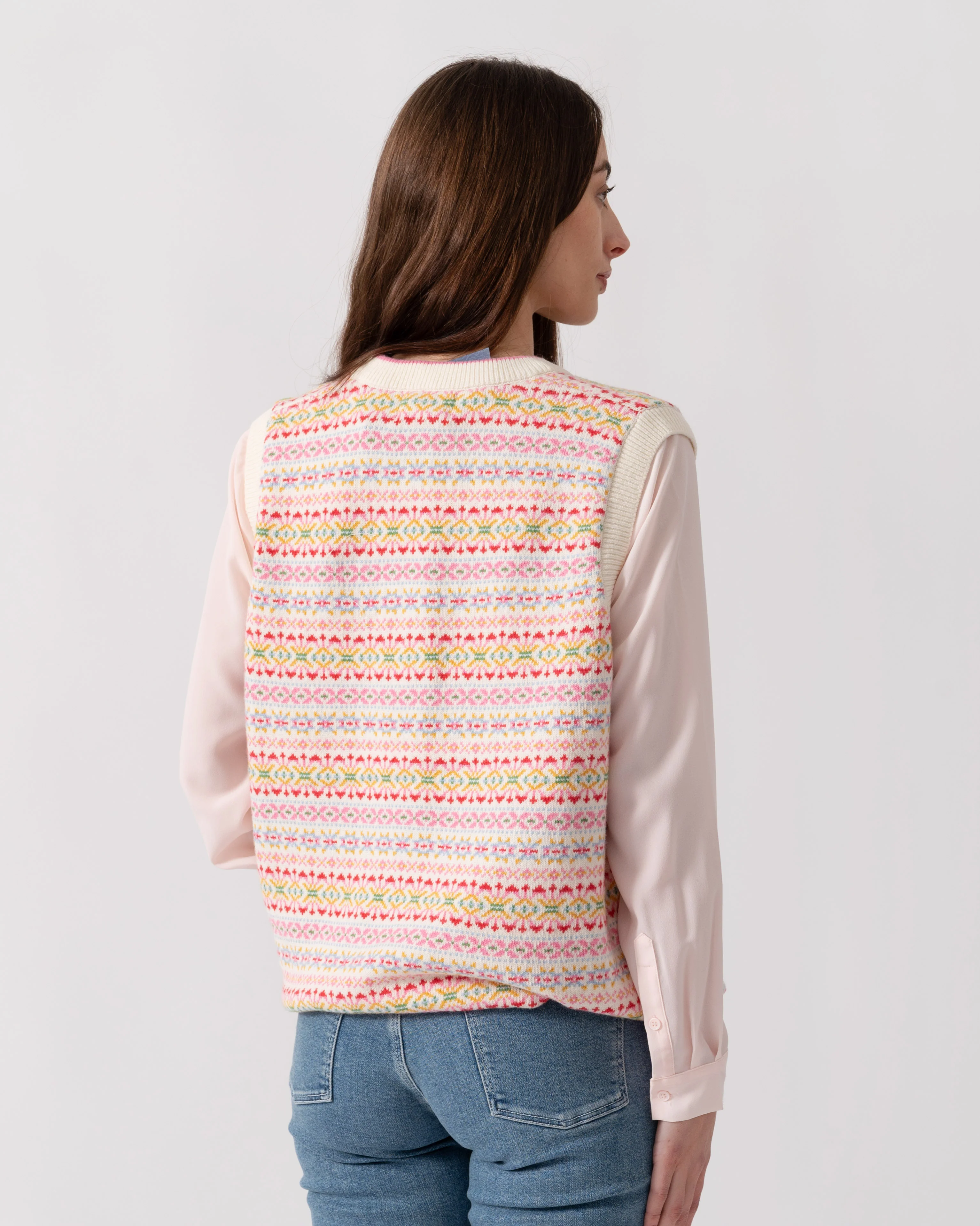 Joules Islay Womens V-Neck Knit Tank Top - Multi - Image 4