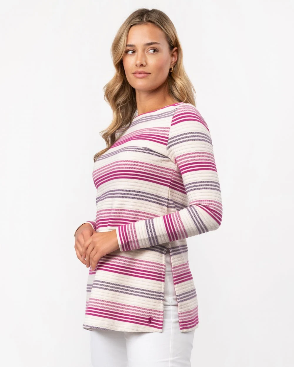 Joules Jemma Longline Womens Jersey Top With Side Vents (Z) - Image 2