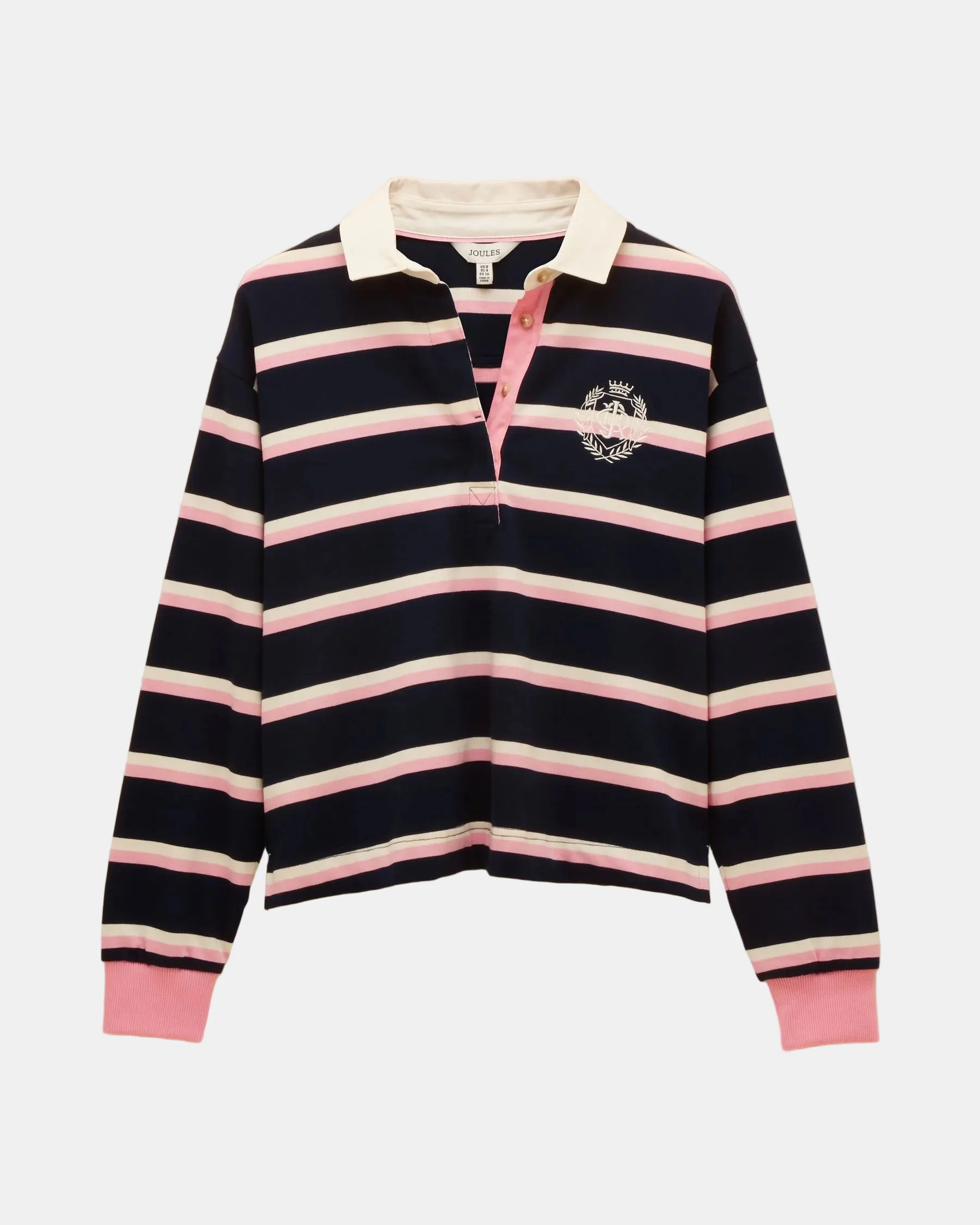 Joules Lara Womens Rugby Shirt - Navy/Pink - Image 5