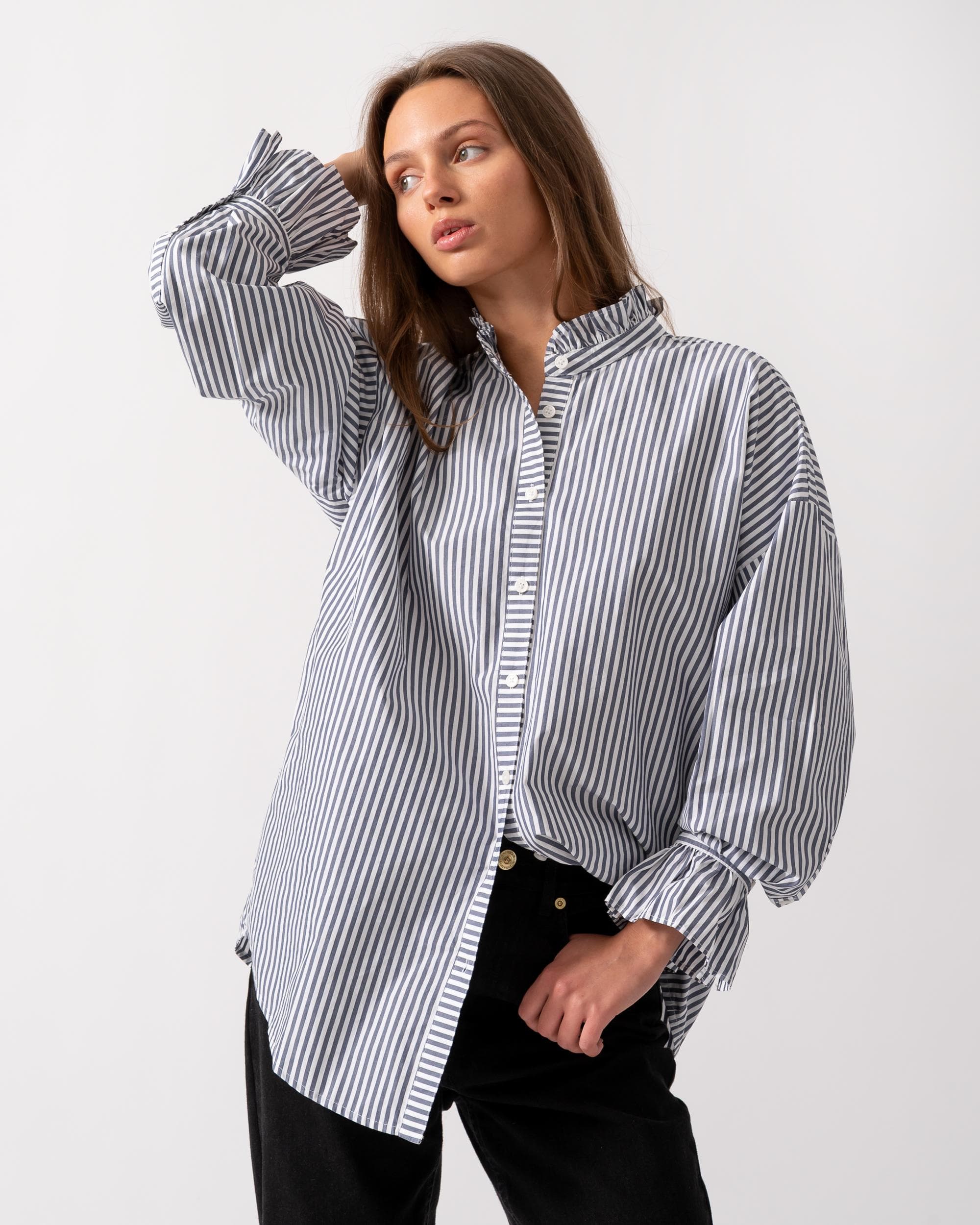 Joules Mae Womens Frill Neck Shirt - Image 3