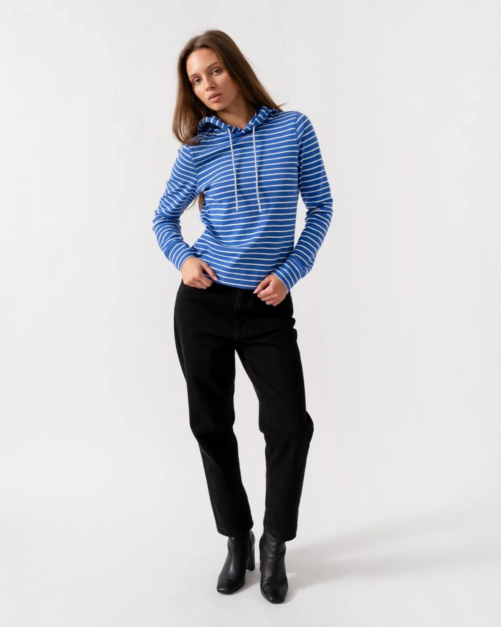 Joules Marlston Womens Striped Pullover Hoodie - Image 2