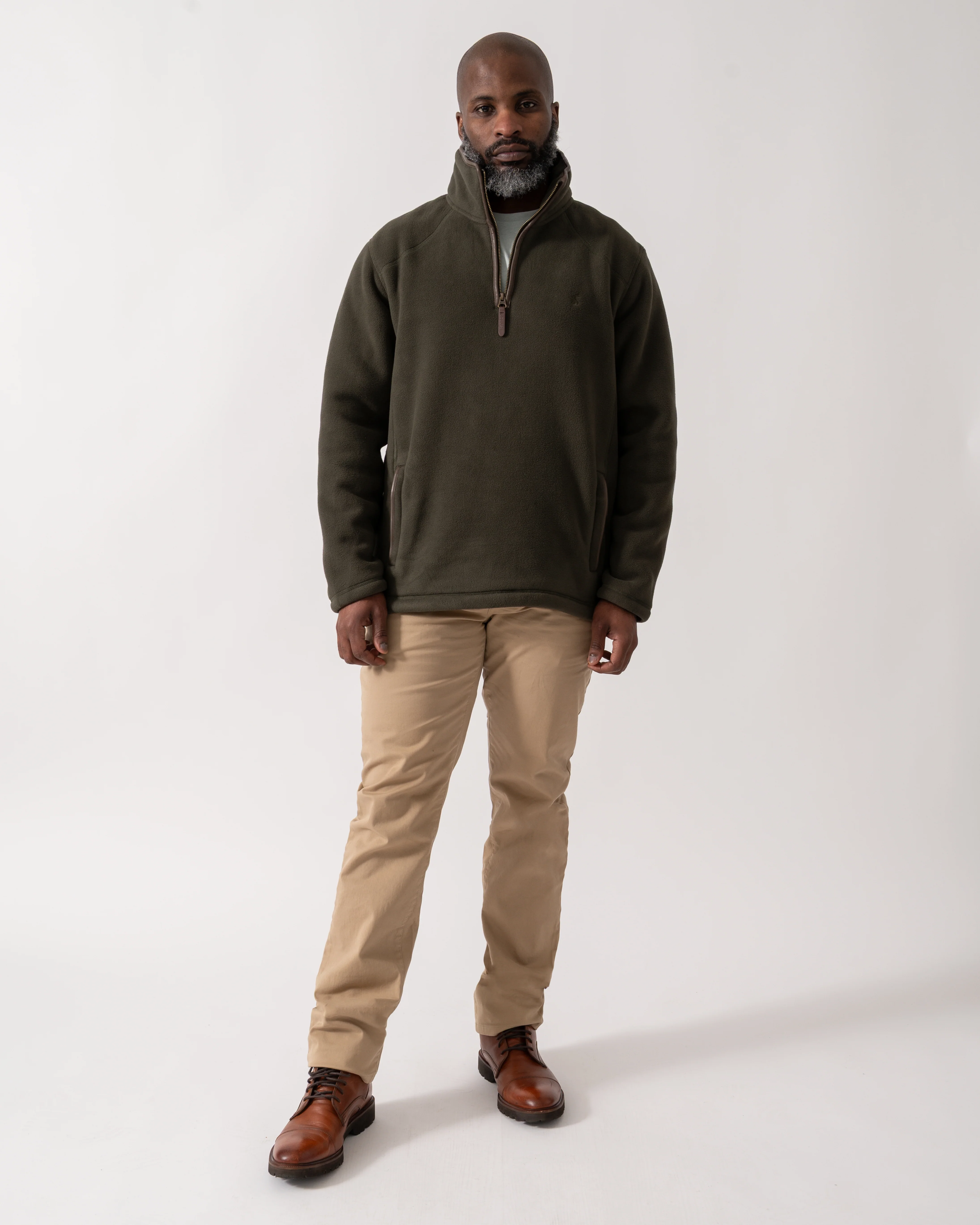 Joules Mens Heritage 1/4 Zip Fleece - Dark Green - Image 2