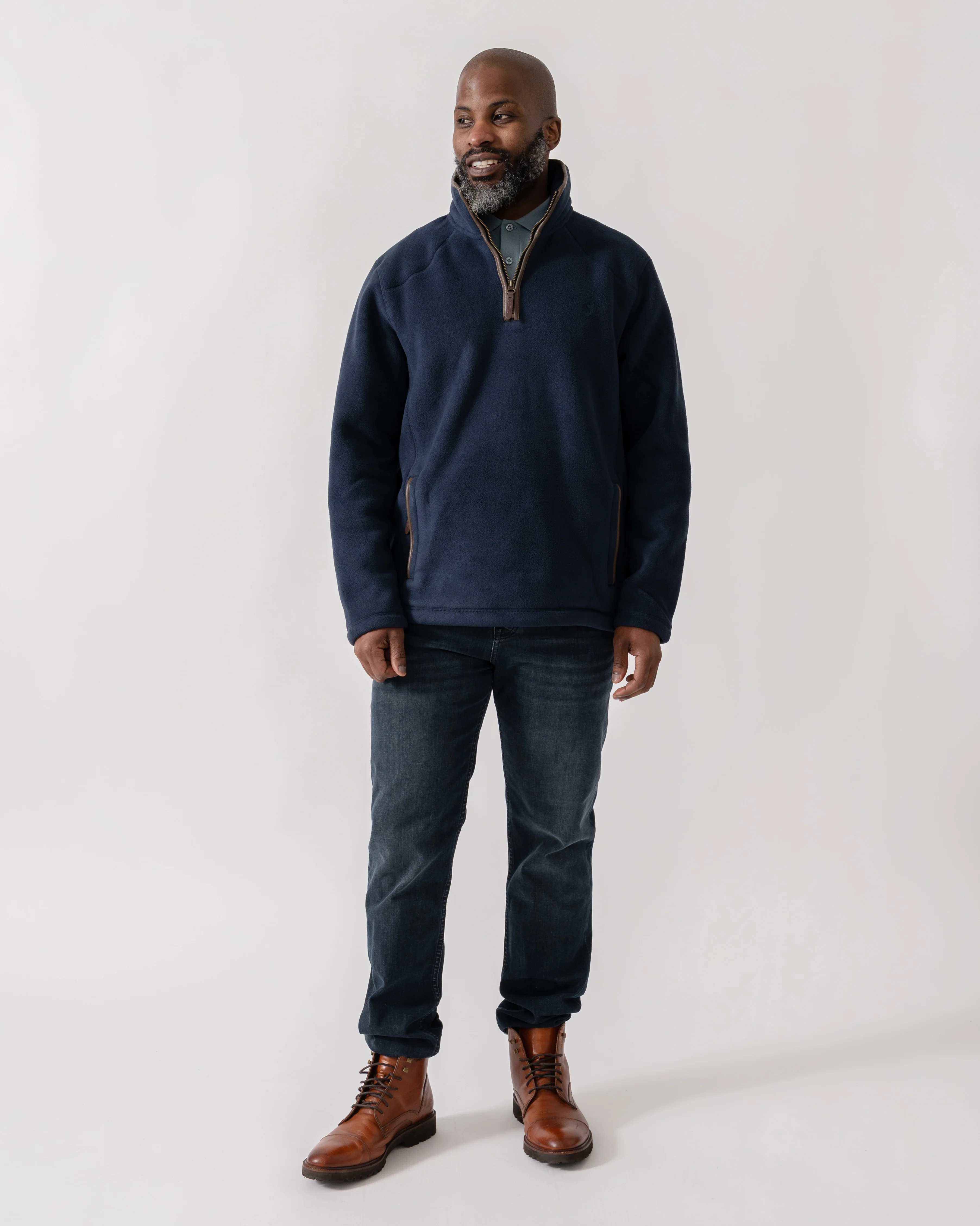 Joules Mens Heritage 1/4 Zip Fleece - Navy - Image 2