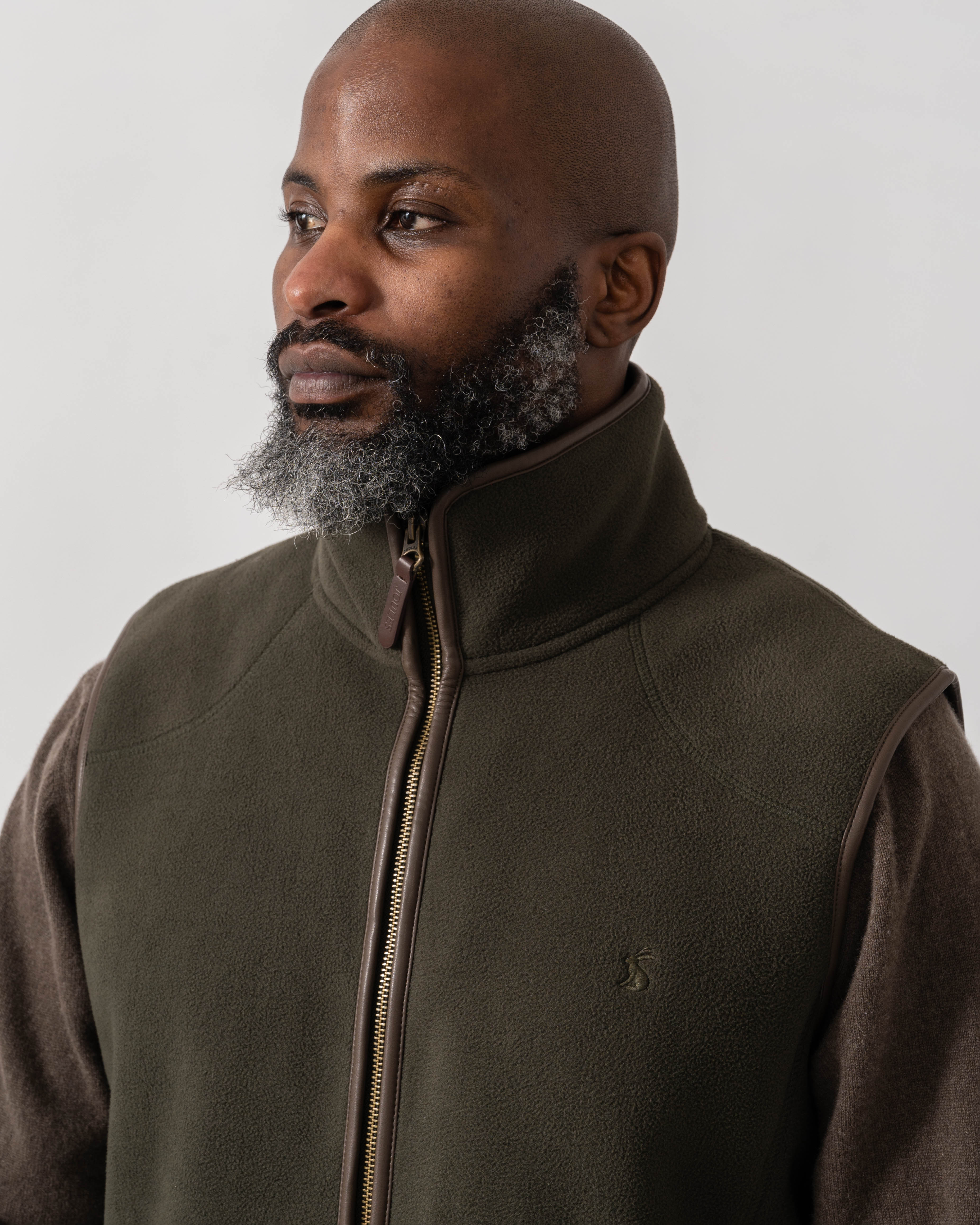 Joules Mens Heritage Fleece Gilet - Green - Image 3