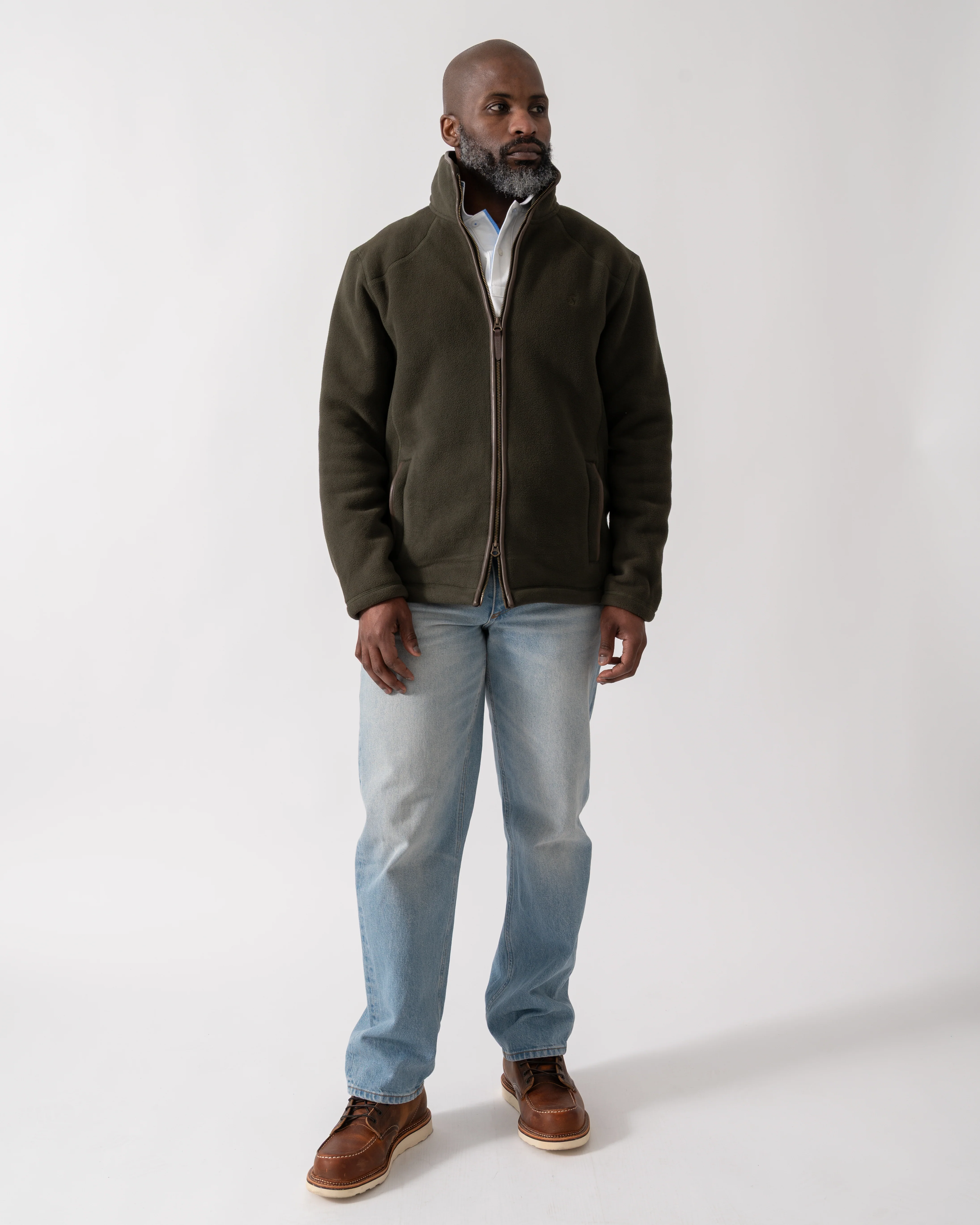 Joules Mens Heritage Full Zip Fleece - Dark Green - Image 2