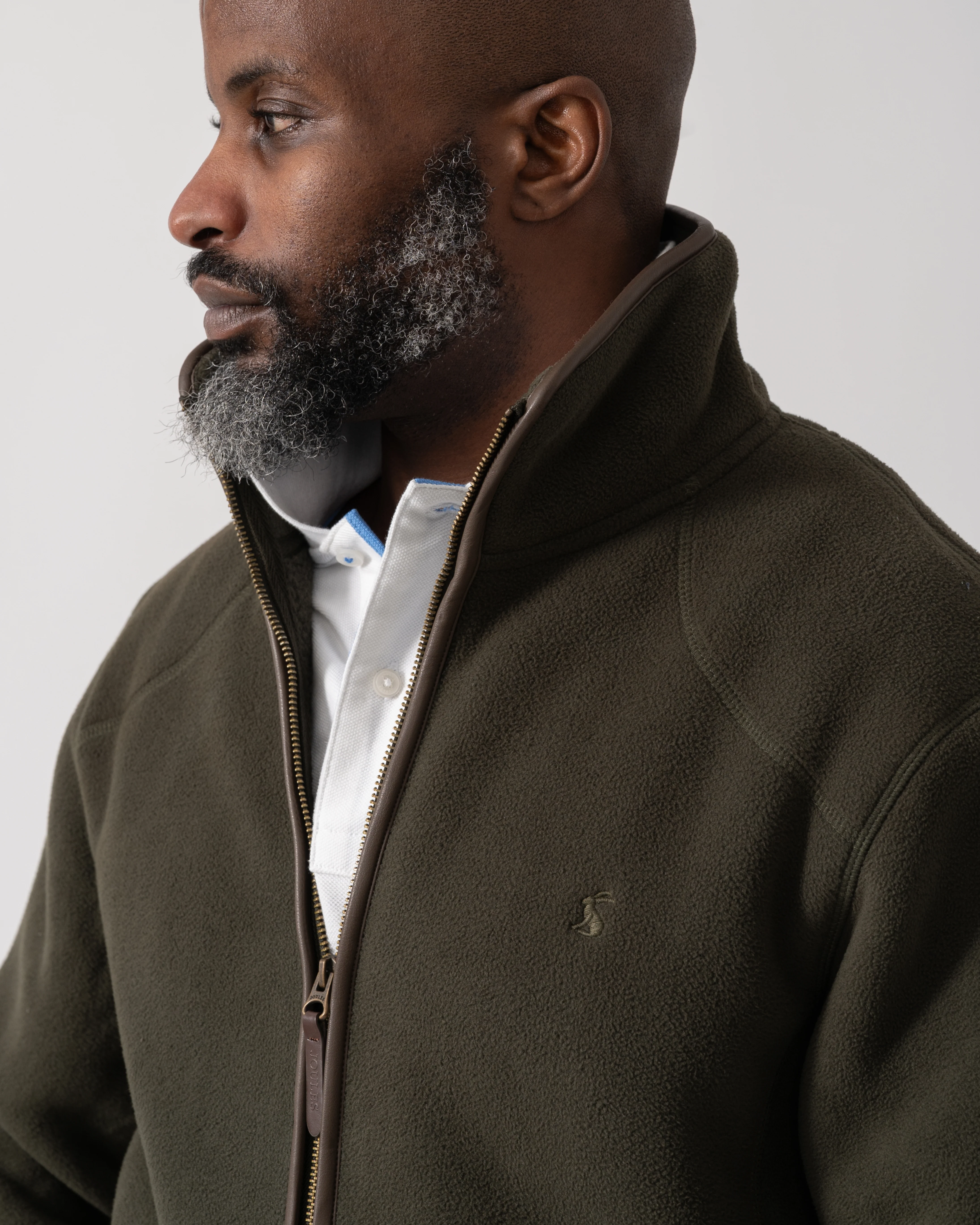 Joules Mens Heritage Full Zip Fleece - Dark Green - Image 3