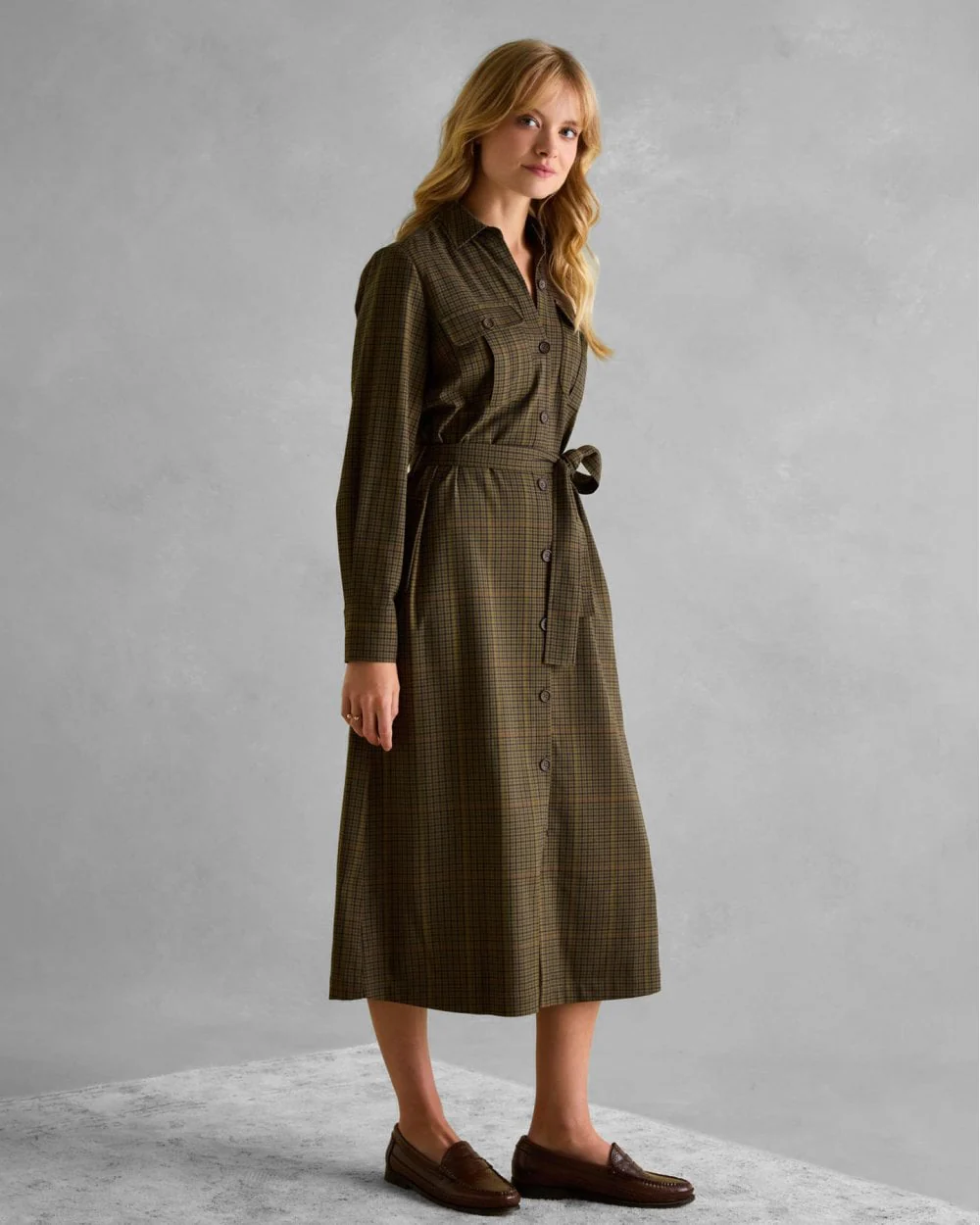 Joules Meredith Check Womens Midi Shirt Dress - Image 5