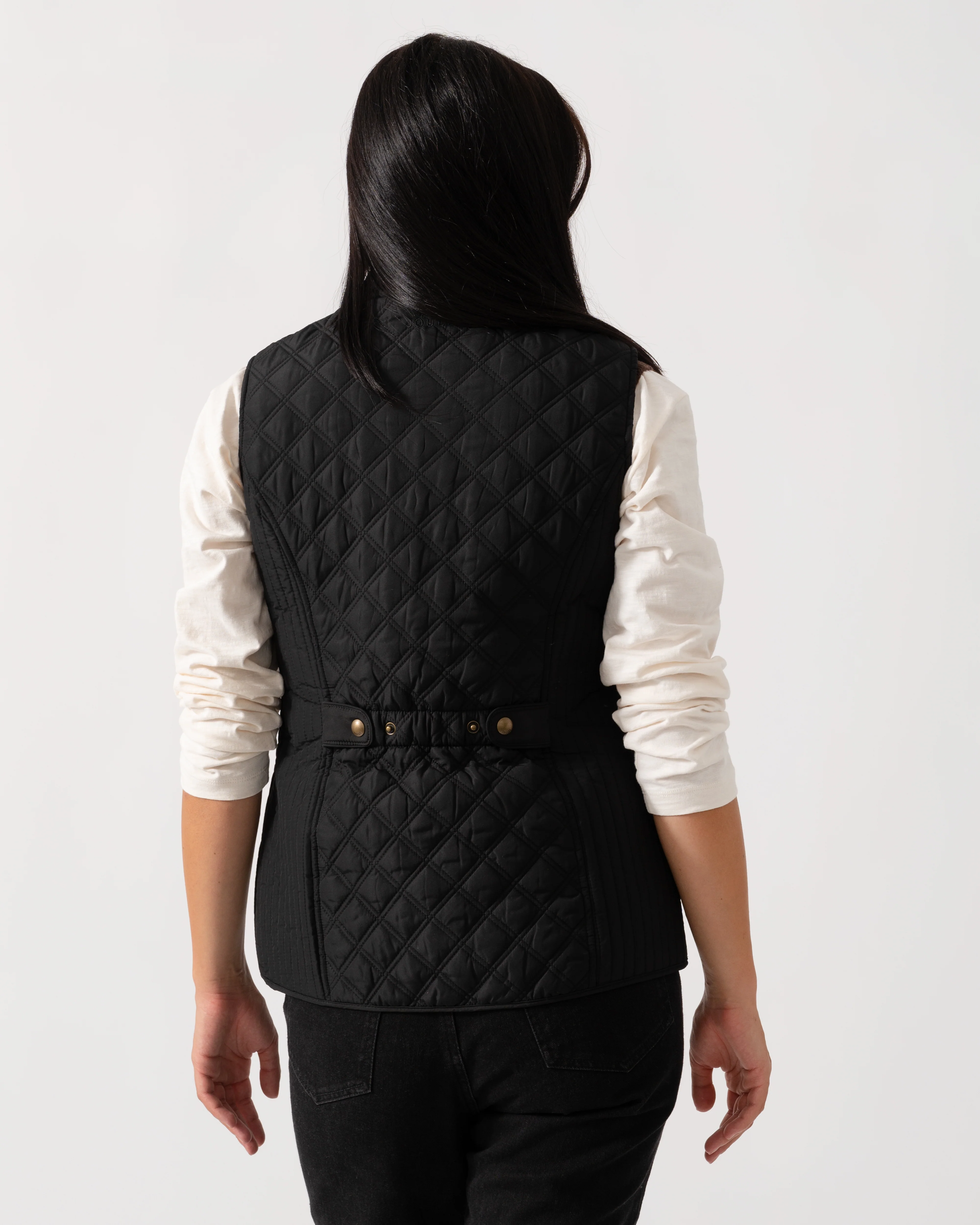 Joules Minx Womens Diamond Quilt Gilet - Black - Image 5
