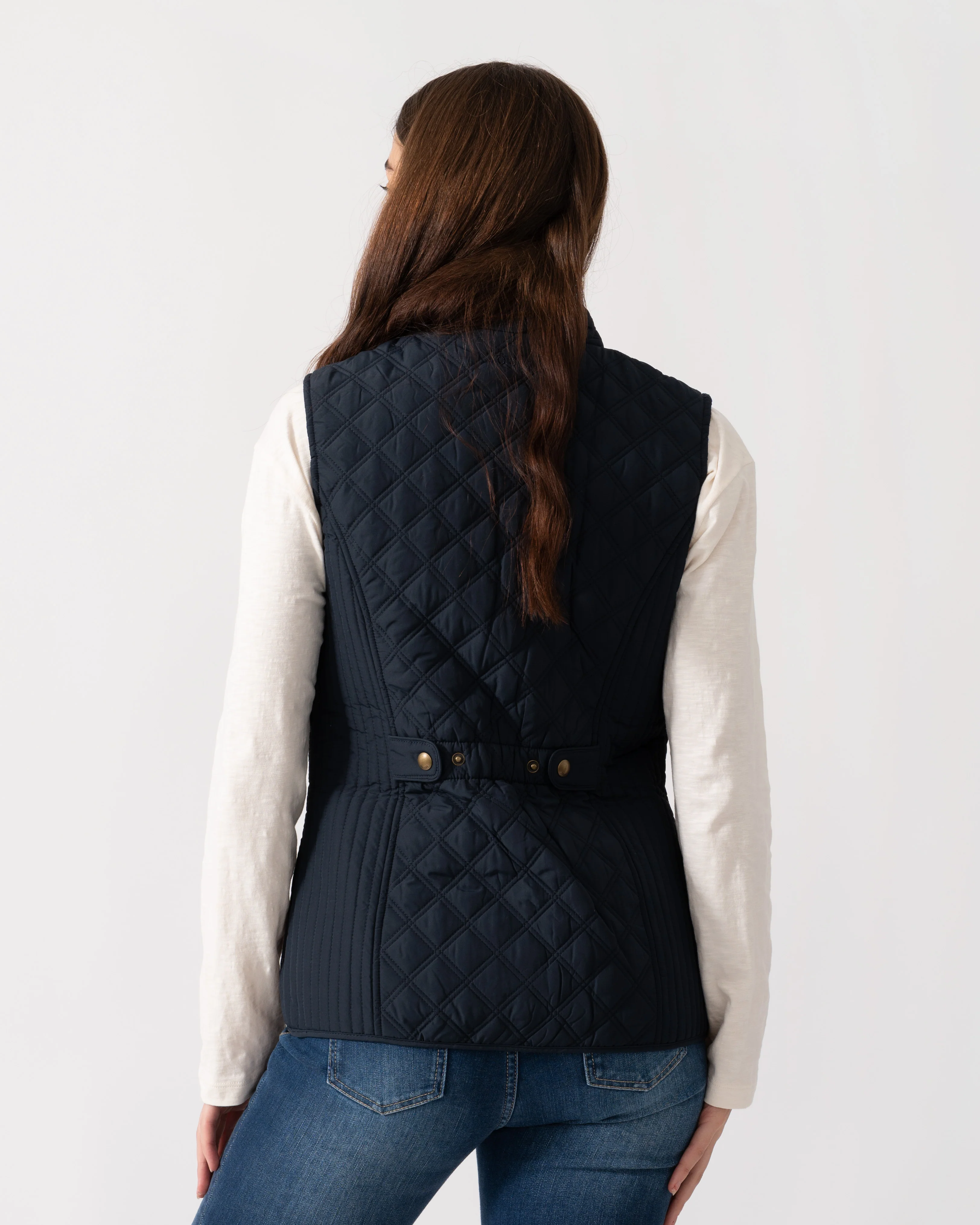 Joules Minx Womens Diamond Quilt Gilet - Dark Navy - Image 3