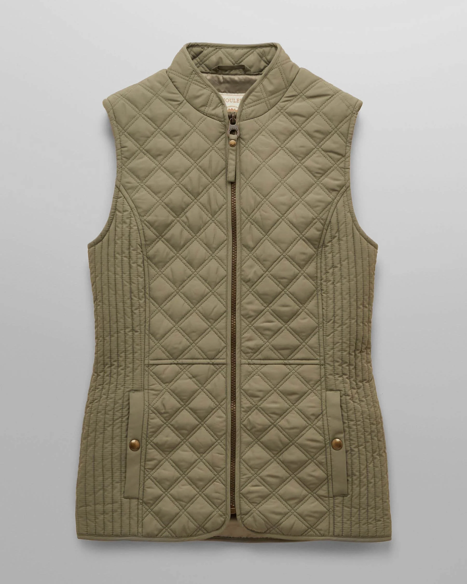 Joules Minx Womens Diamond Quilt Gilet - Sage Green - Image 5
