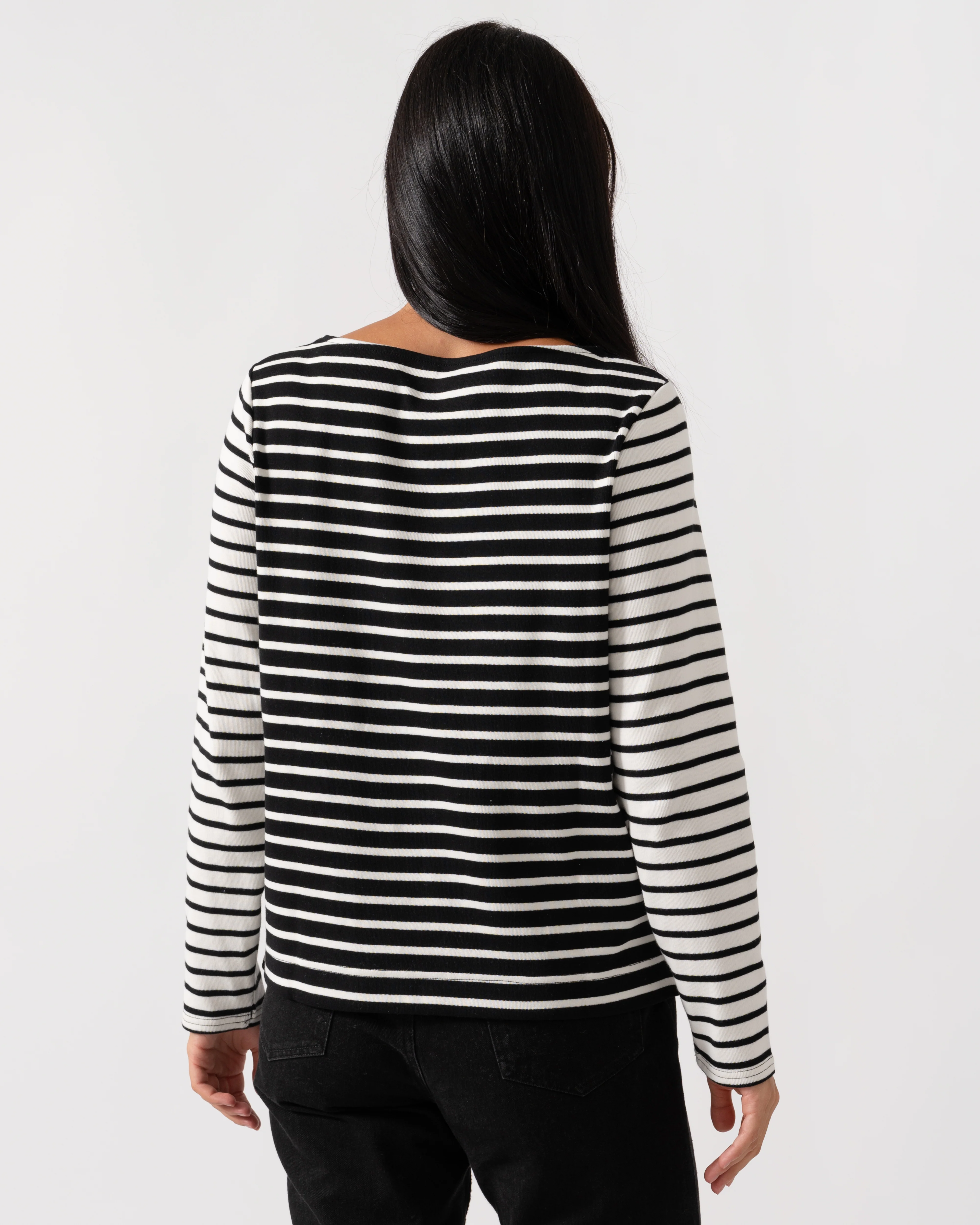 Joules New Harbour Womens Striped Breton Top - Black/Cream Hotchpotch - Image 4