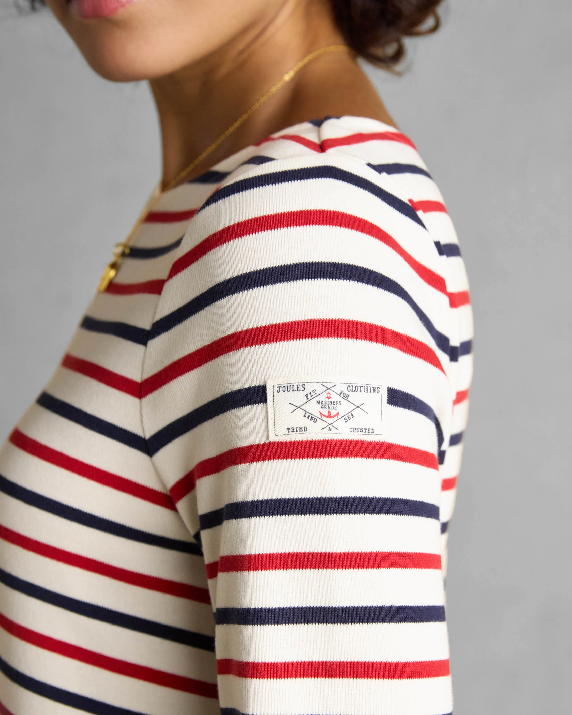 Joules New Harbour Womens Striped Breton Top - London Bus Stripe - Image 3