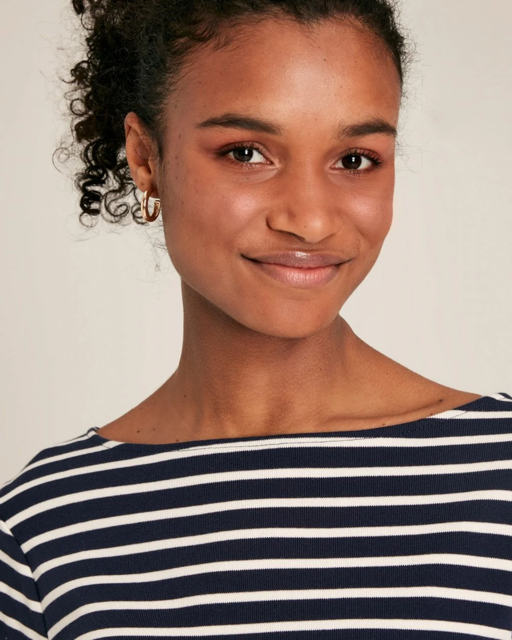 Joules New Harbour Womens Striped Breton Top - Navy Cream Stripe - Image 3