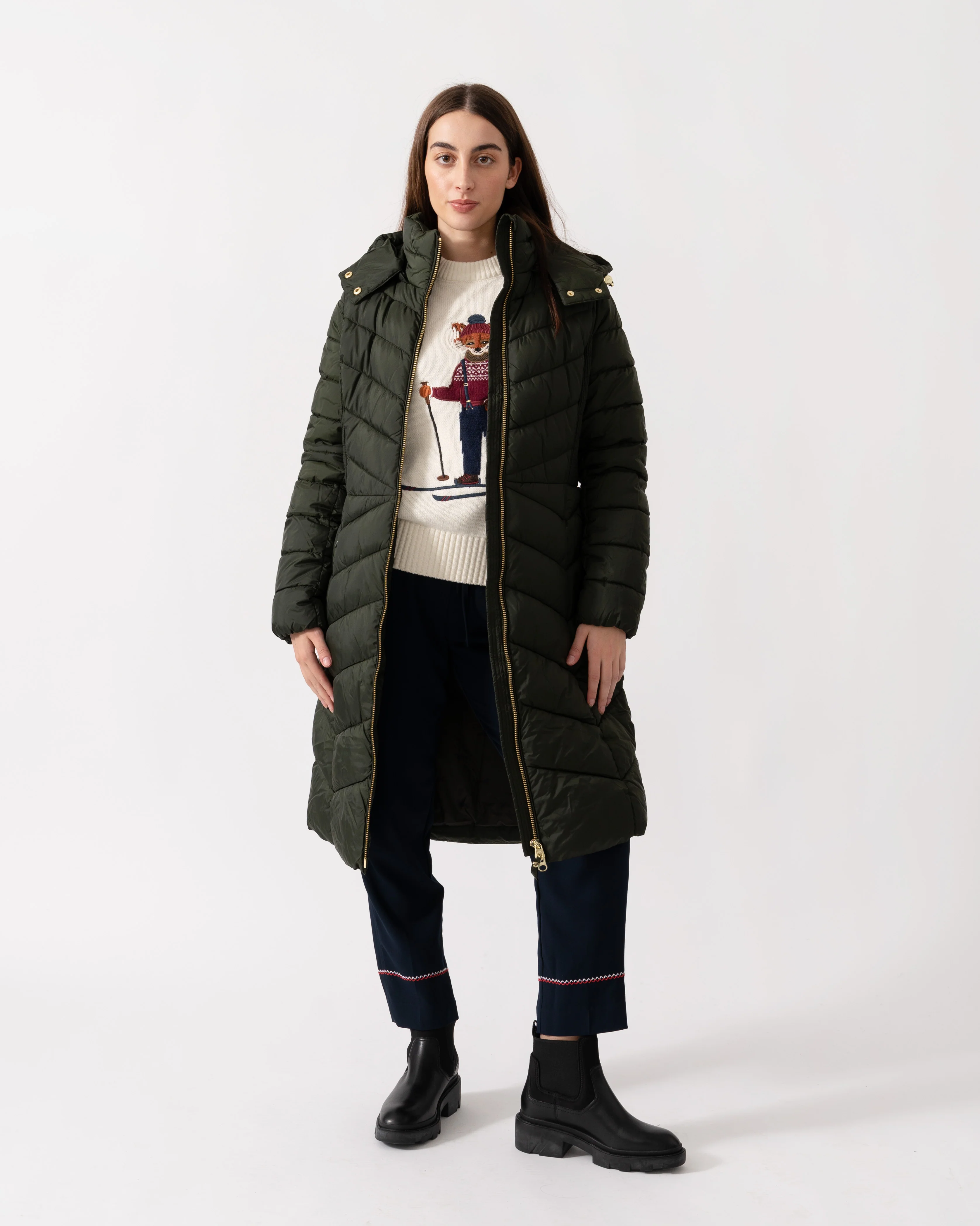 Joules Pembury Womens Coat - Khaki Green - Image 5