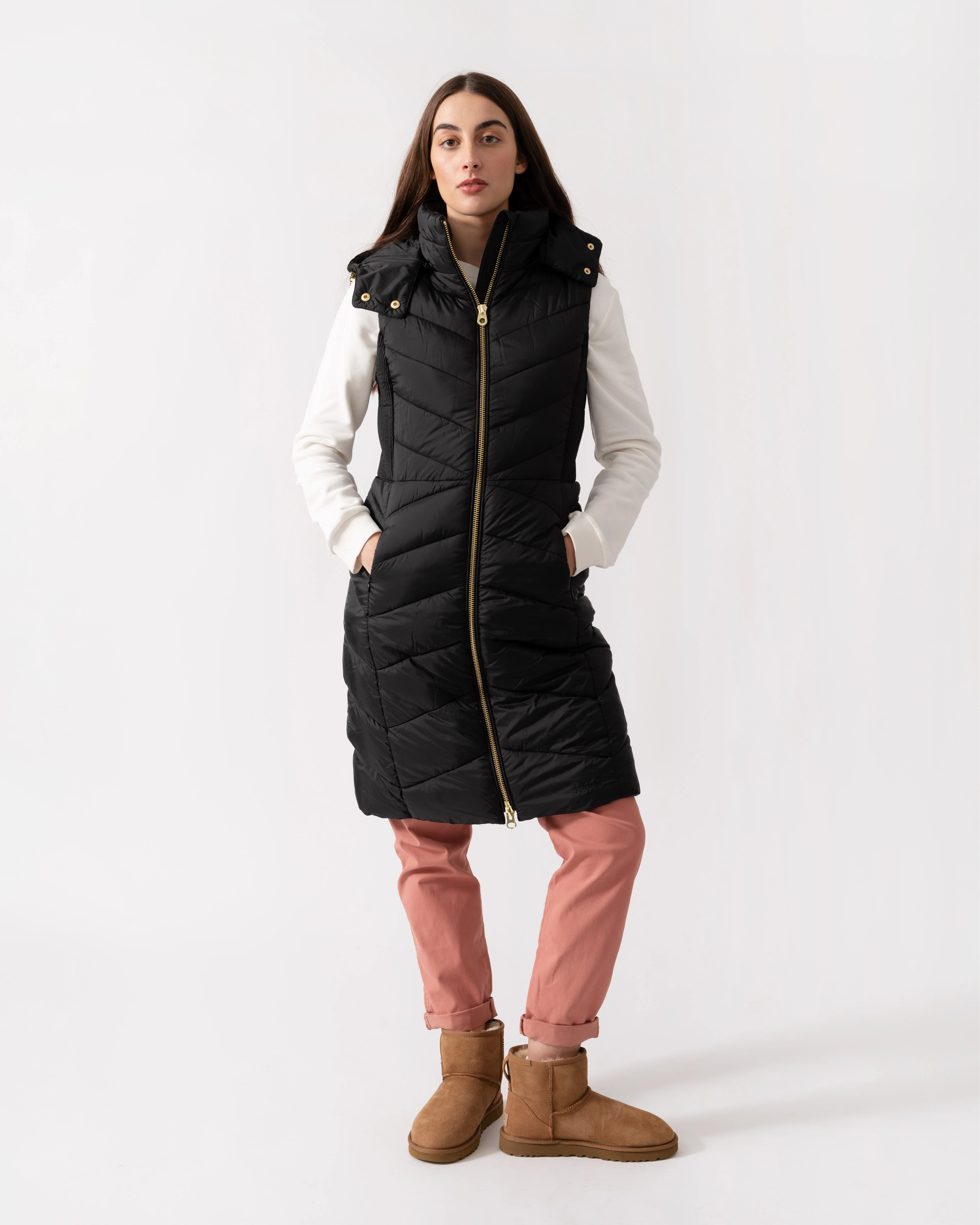 Joules Pembury Womens Long Gilet - Black - Image 2