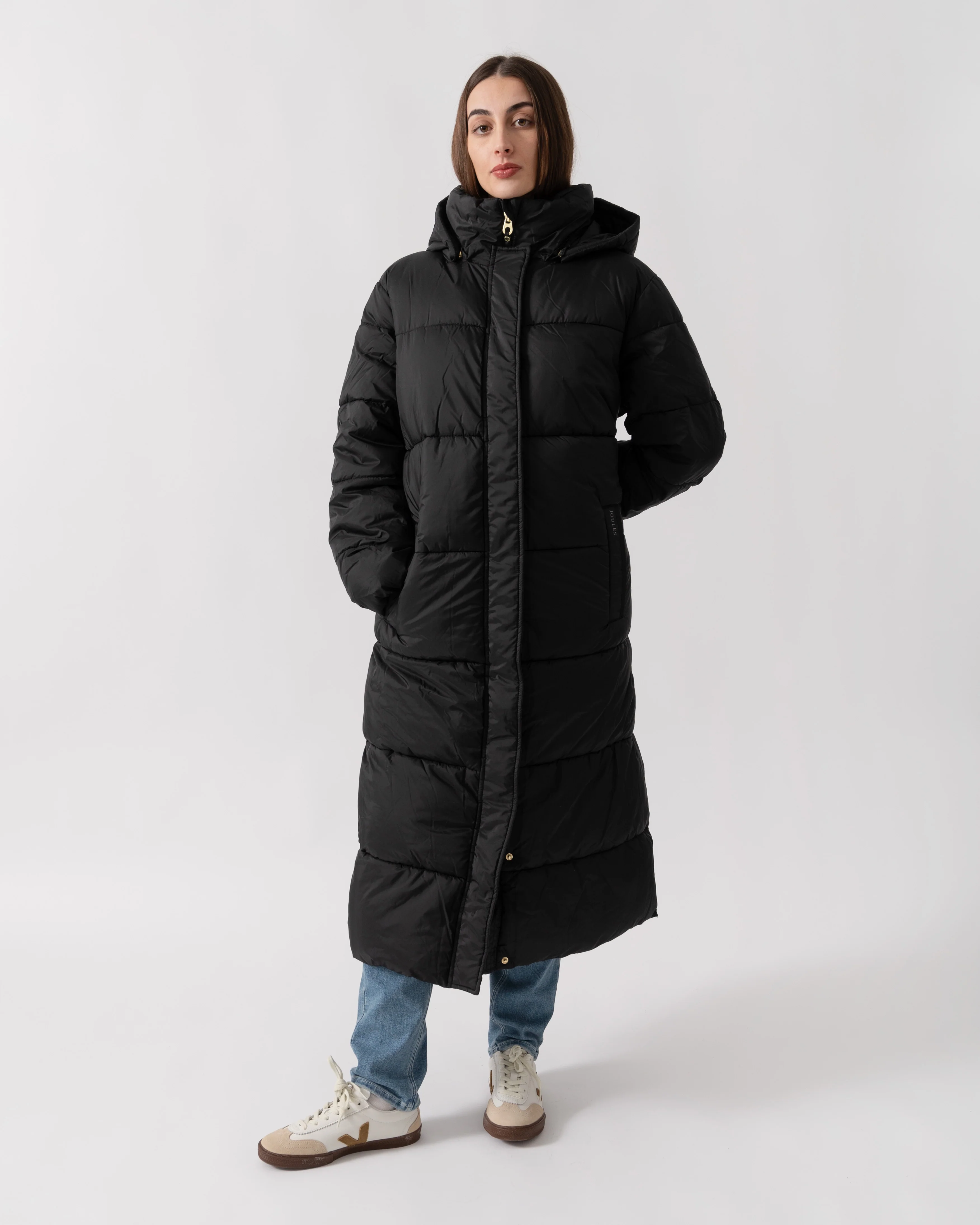 Joules Pitchside Womens Long Padded Jacket - Black - Image 4