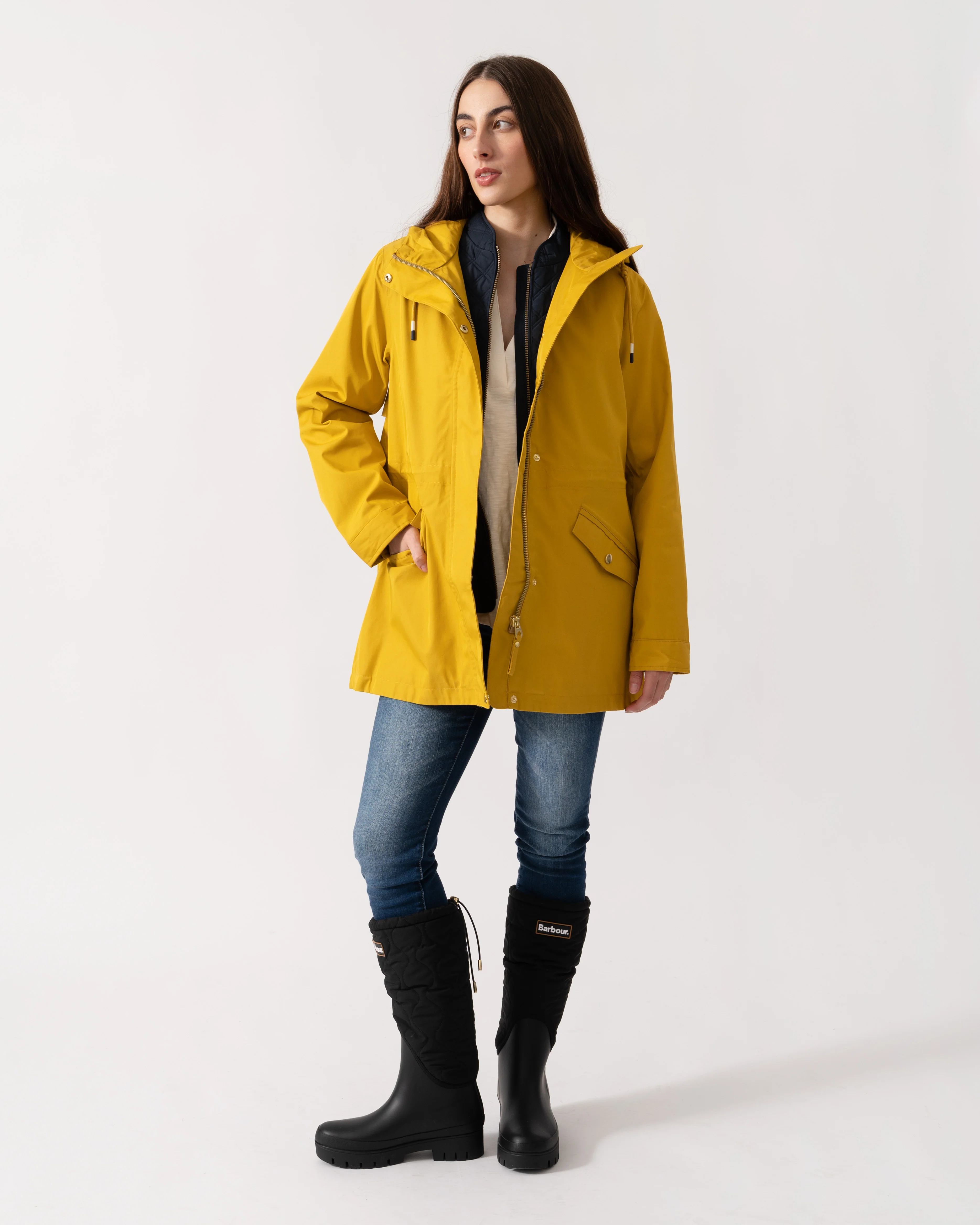 Joules Portwell Womens Raincoat - Antique Gold